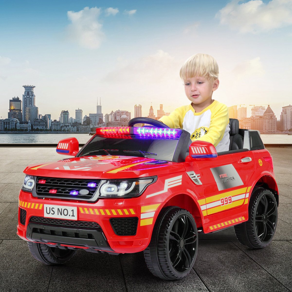 【Baby&Kids】12V Kids Ride on Police Car with Remote Control