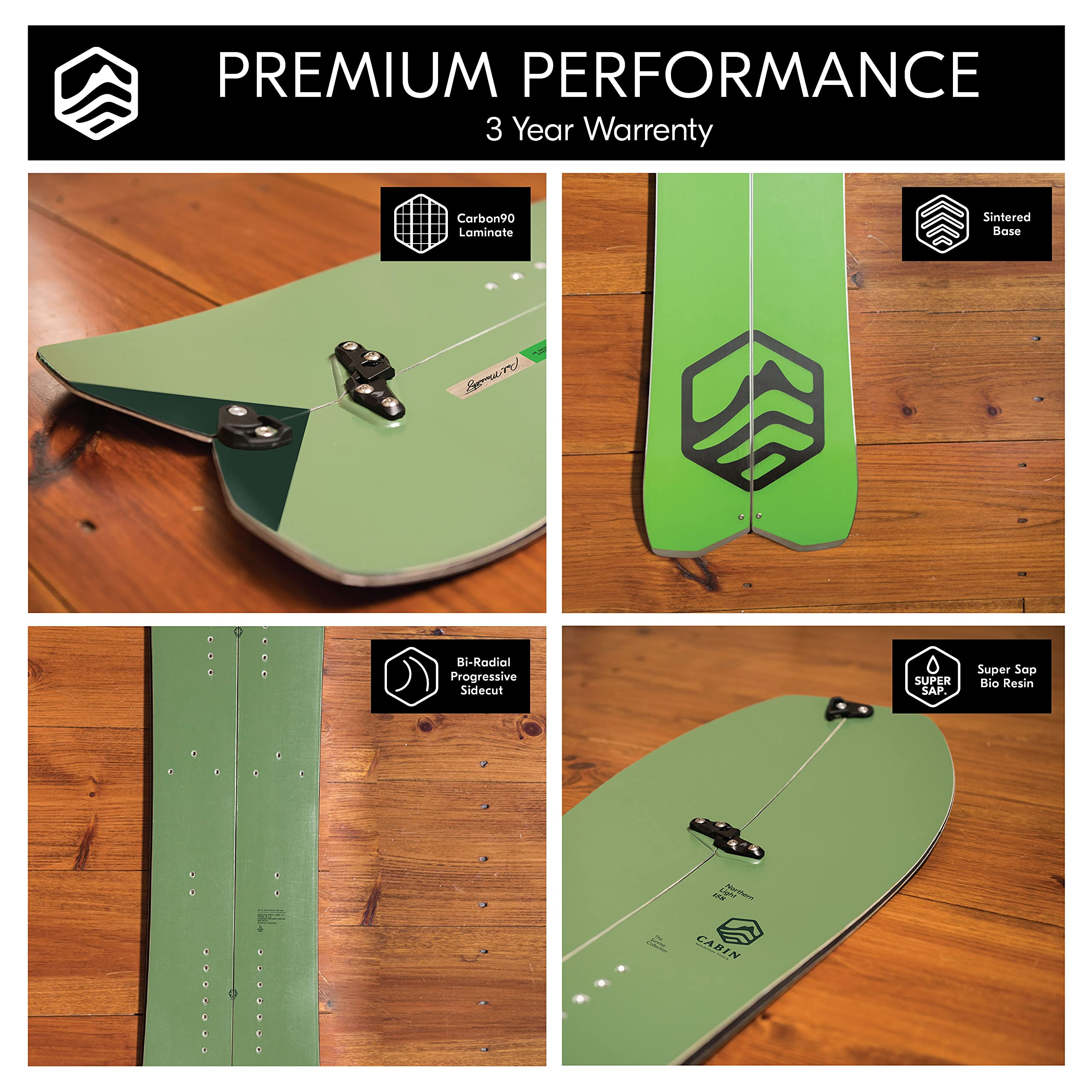 【Sports&Outdoors】Cabin Mountain Tools Northern Light Snowboard All Mountain Splitboard