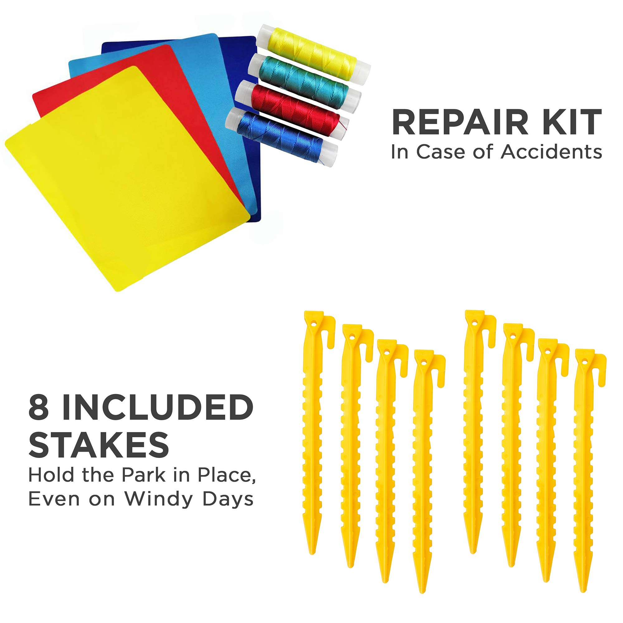 【Baby&Kids】Inflatable Water Slide Park - Climbing Wall, 2 Slides, Splash & Deep Pool