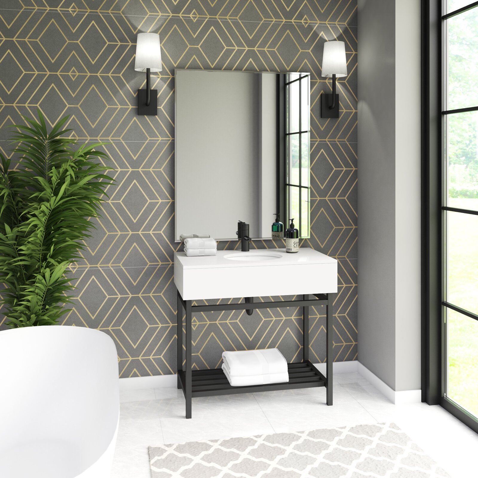 【Home Improvement】Whittier 36” Single Bathroom Vanity Set