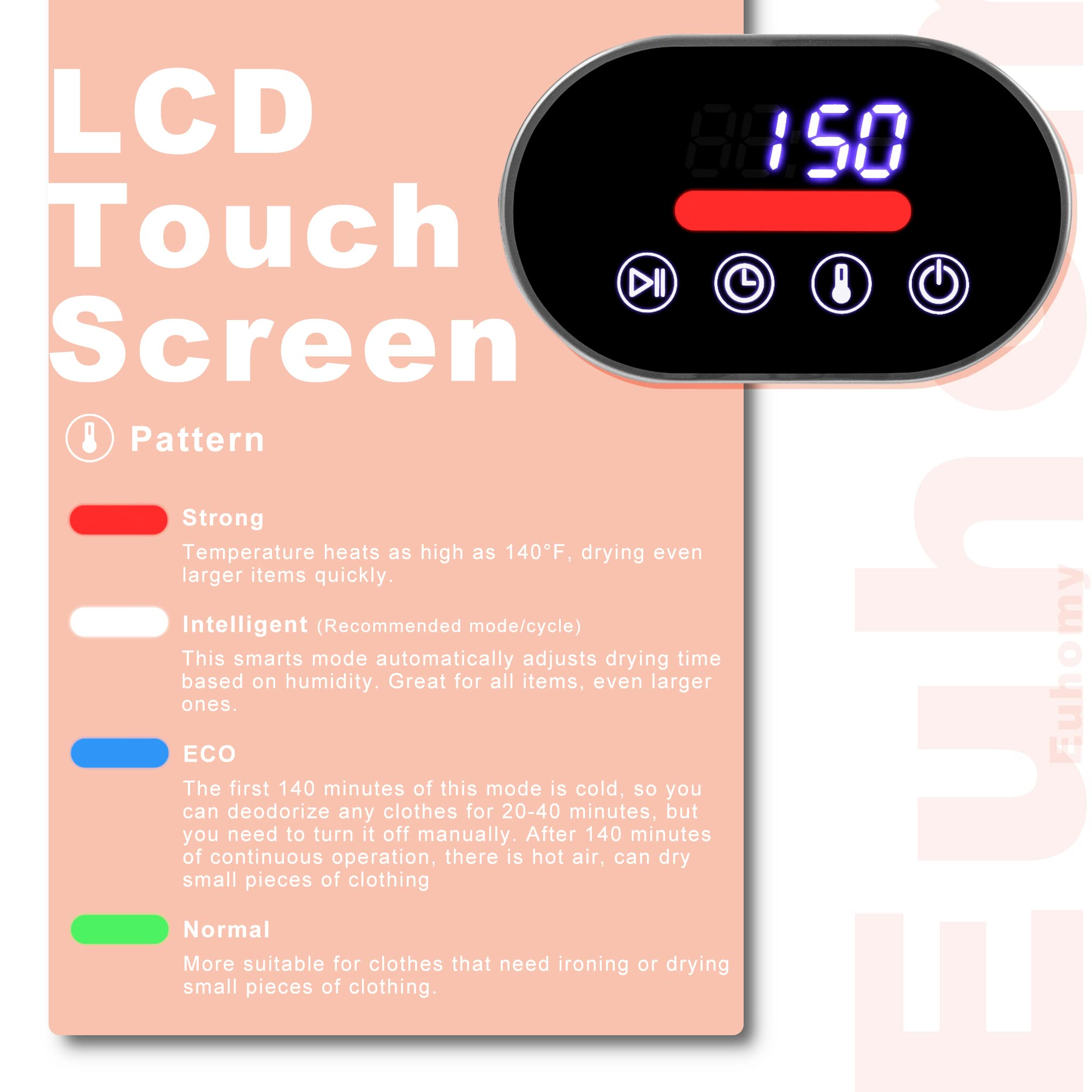 【Appliances】Euhomy Compact Laundry Dryer, 2.65 cu ft Front Load Stainless Steel Clothes Dryers