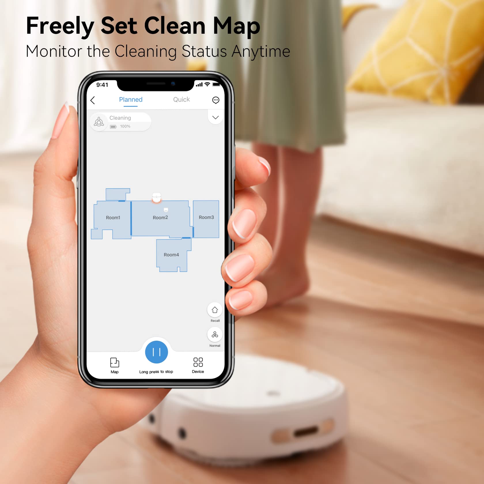 【Appliances】Robot Vacuum & Mop Combo with Mop Self-Cleaning, Hard Floor Cleaner Machine Station