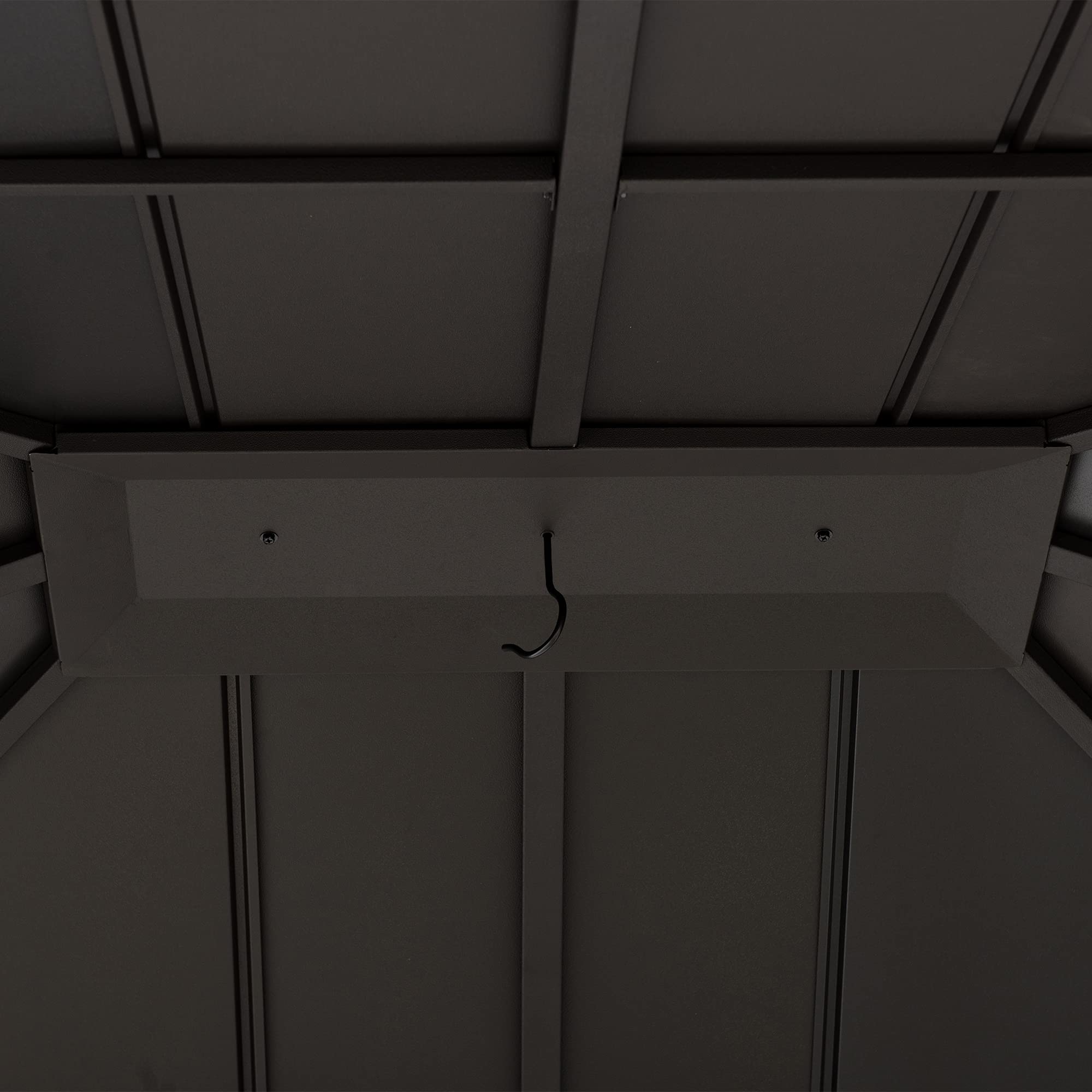 【Gazebo】13x15 Outdoor Steel Hardtop Gazebo with Planters & Ceiling Hook for Patio, Garden & Backyard Activities