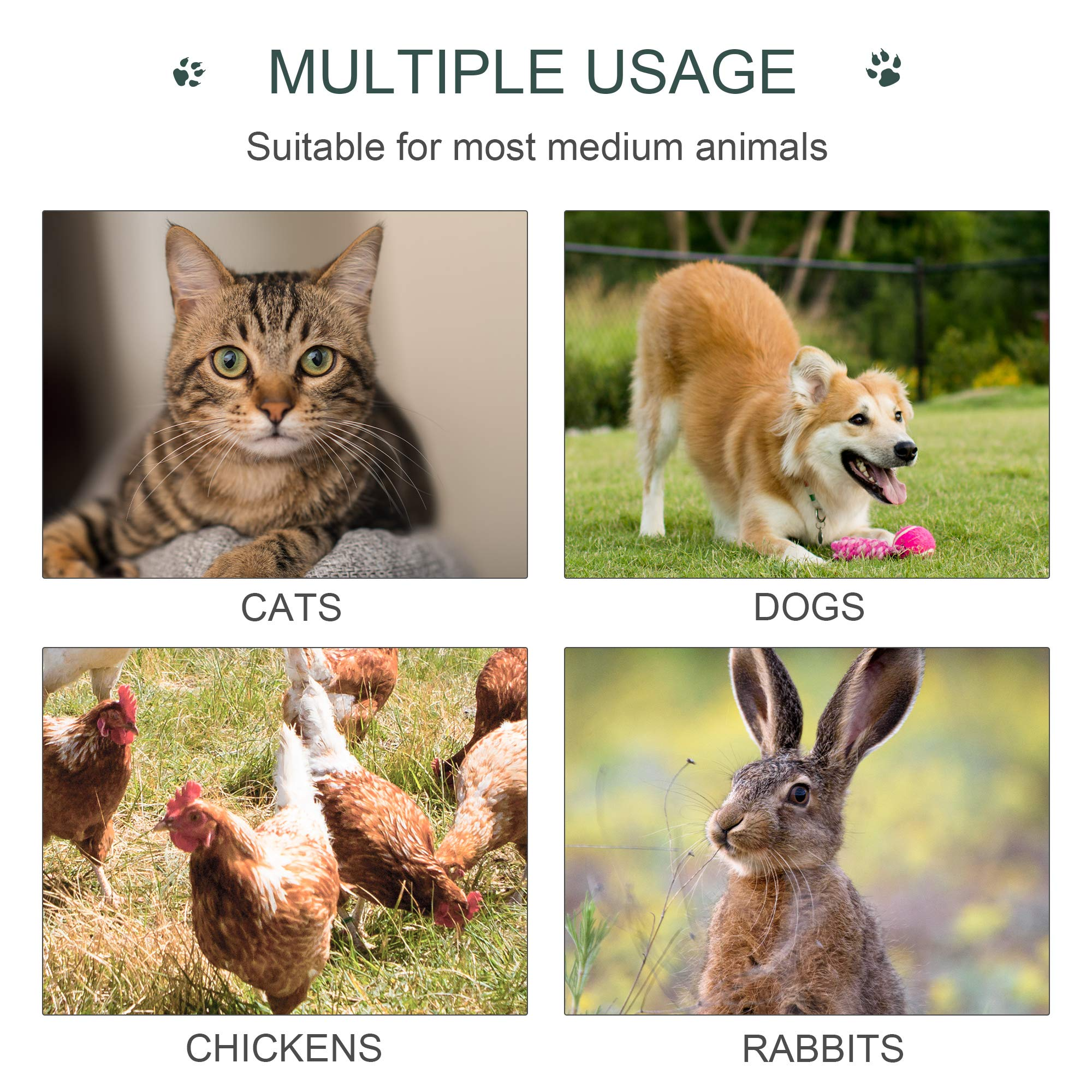 【Home&Garden】6'x4'x6' Large Dog Kennel Outdoor Steel Fence with UV-Resistant Cloth Roof & Secure Lock