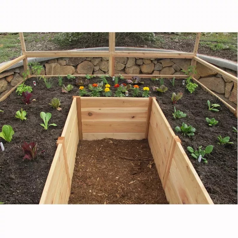 【Home&Garden】7.5' x 8' Wood Frame Garden Bed For Sale