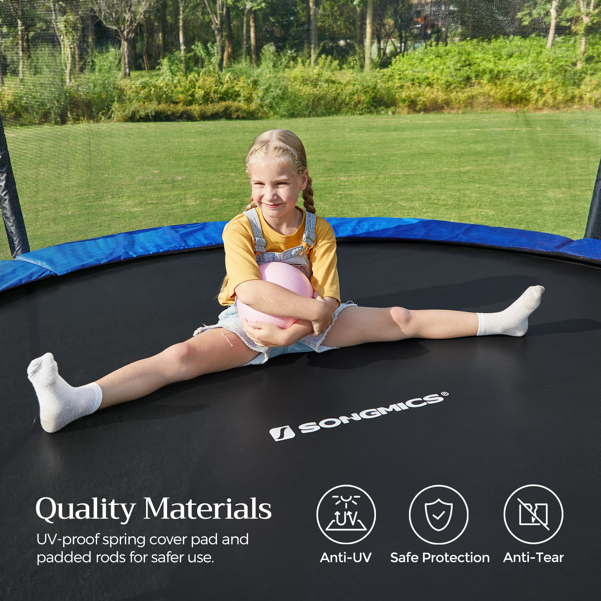 【Baby&Kids】Trampoline, Inner Saftey Net, Ladder, for Outdoor Garden Backyard