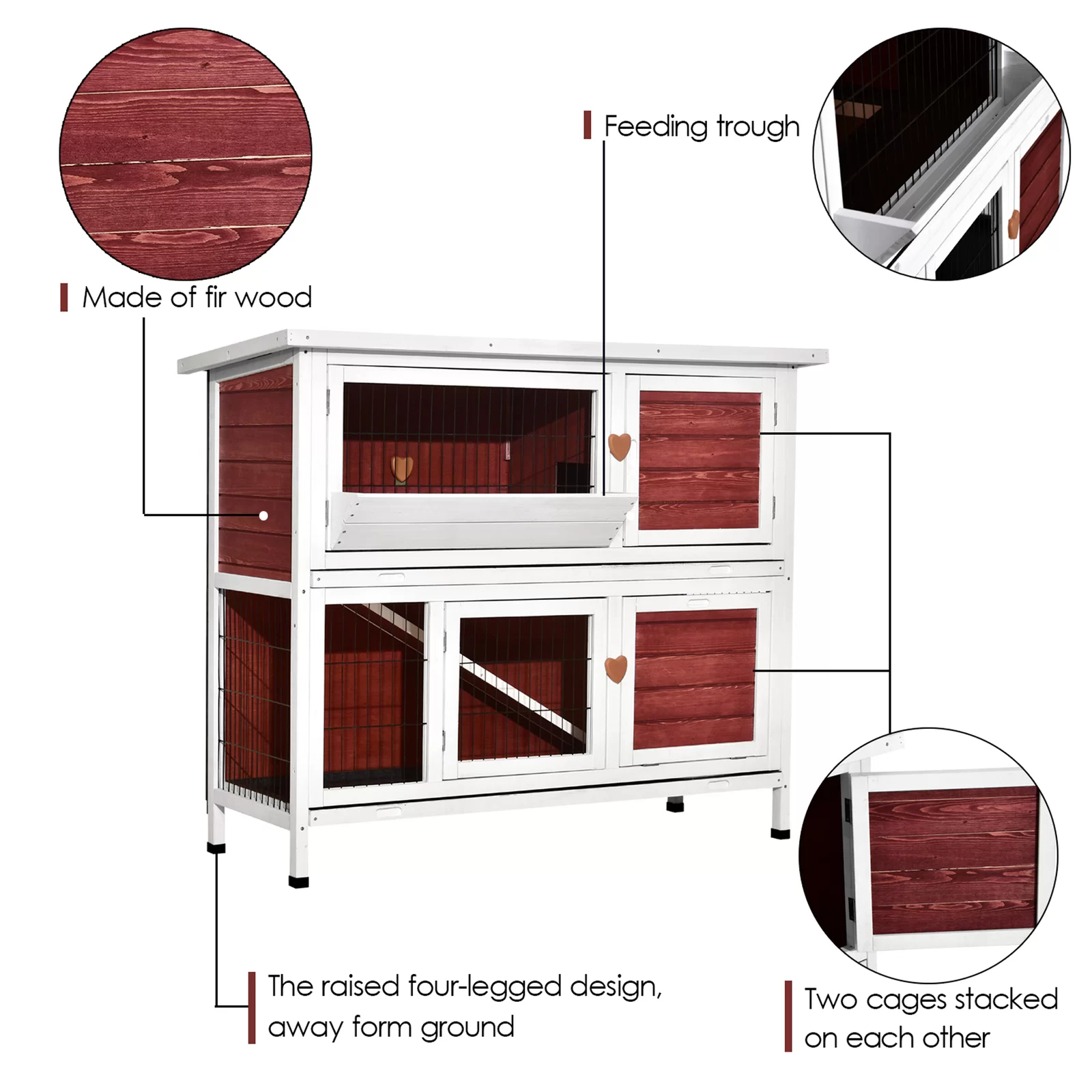 【Pet】Handler Weather Resistant Small Animal Hutch with Ramp