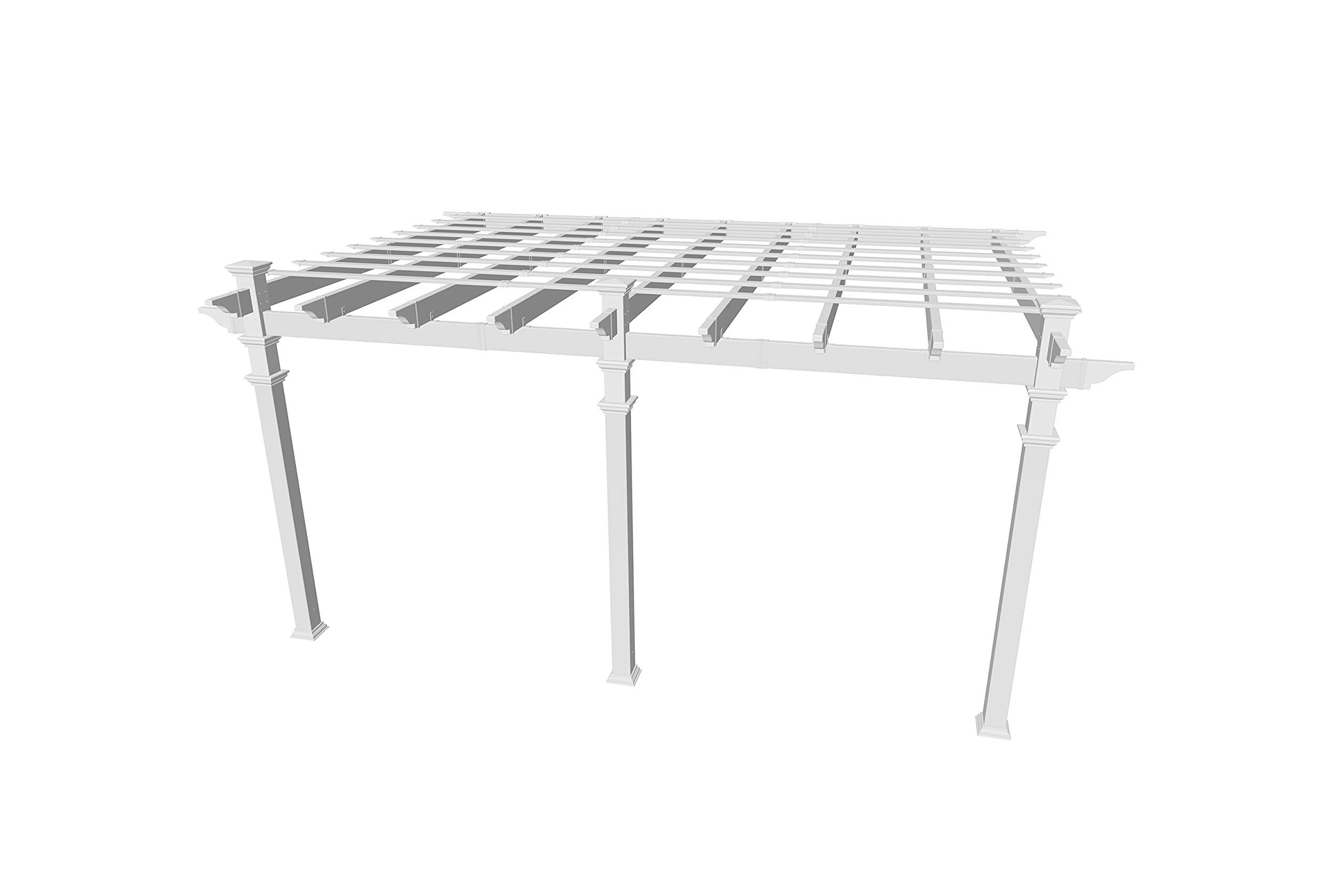 【Home&Garden】Valencia 12' x 16' Attached Vinyl Pergola