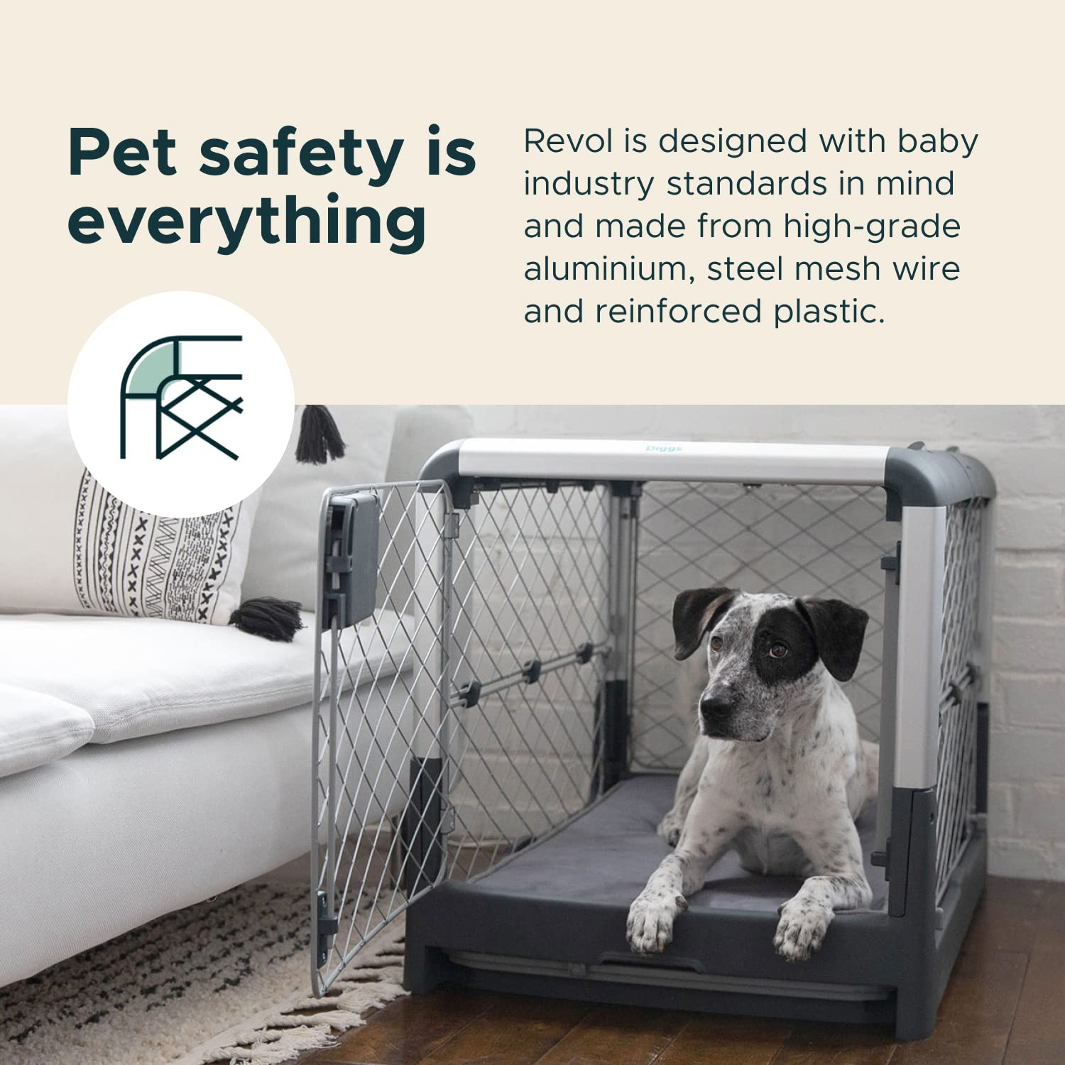 【Pet】Revol Dog Crate (Collapsible Portable Travel Dog Crate, Dog Kennel) for Small Dogs & Puppies