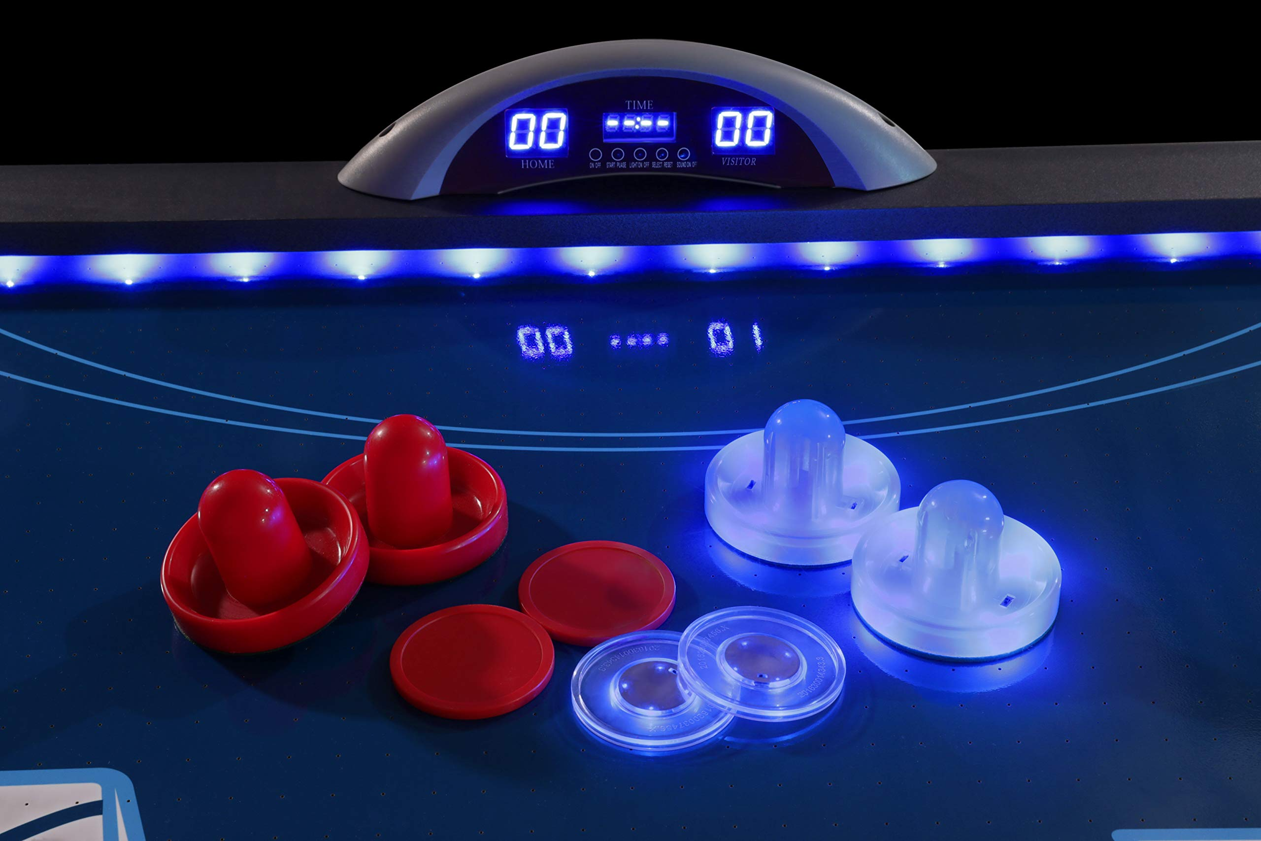 【Sports&Outdoors】7.5 ft LED Light UP Arcade Air Powered Hockey Tables - Includes Light UP Pucks & Pushers