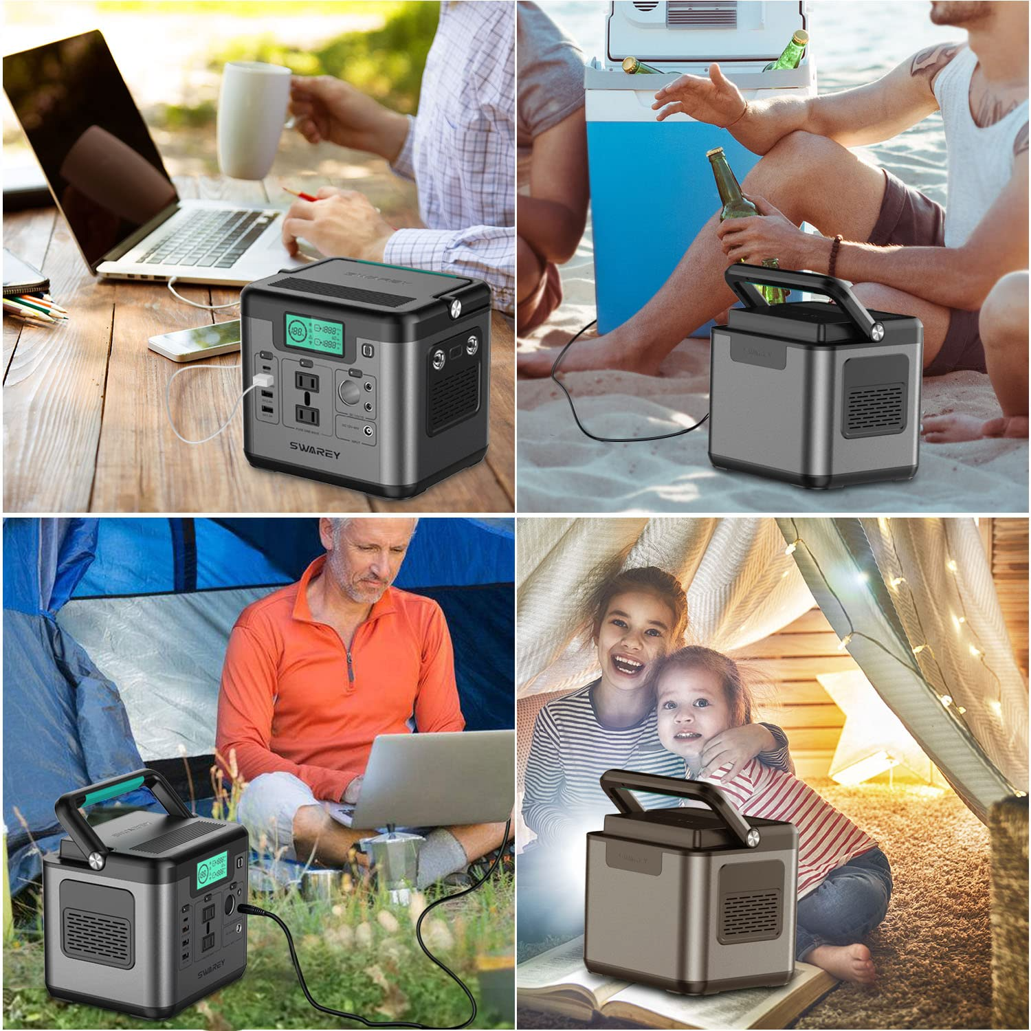 Portable Power Station 518Wh with 100W Foldable Solar Panel Solar Generator