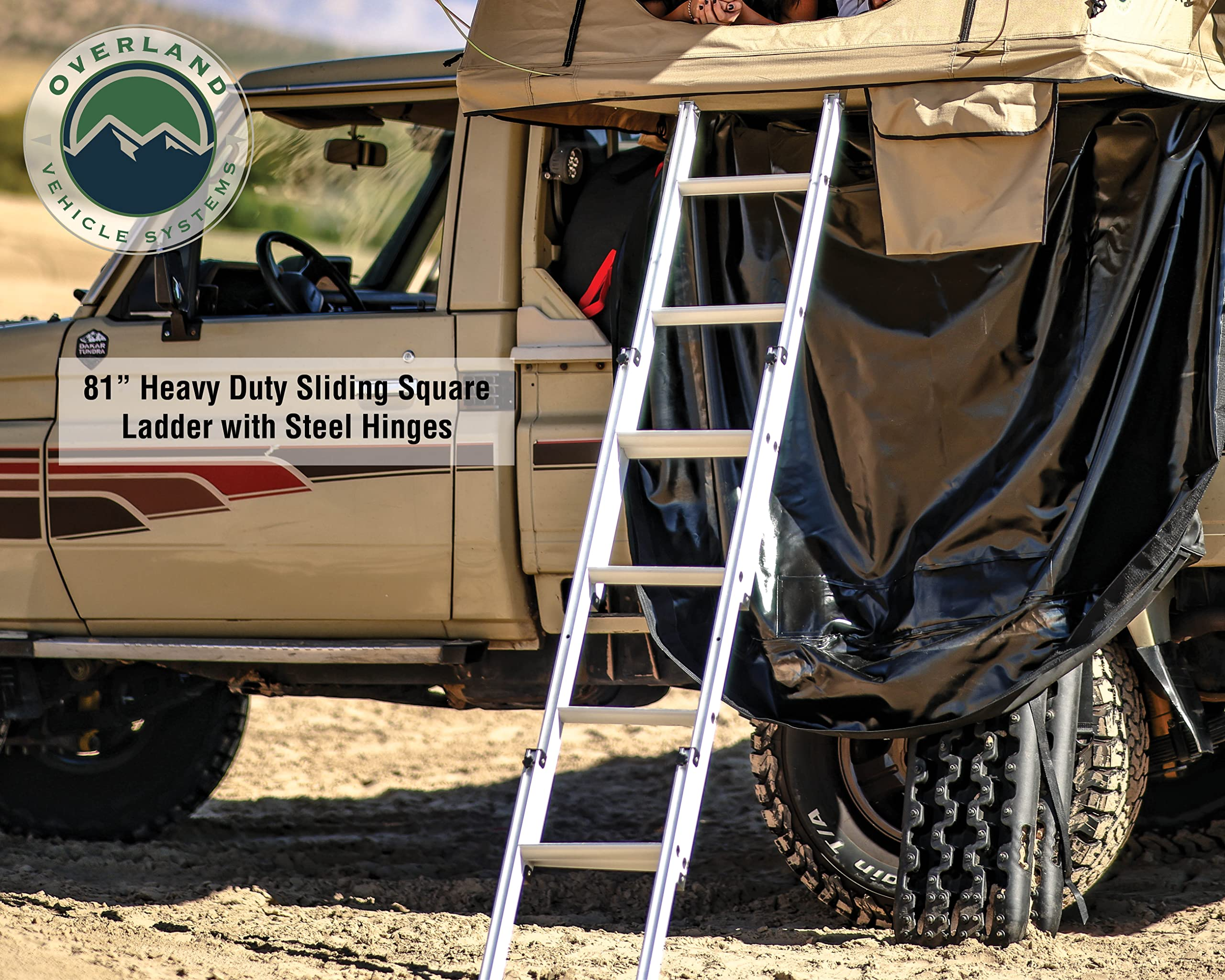 【Sports&Outdoors】3 Person Roof Top Tent with Rain Fly Tan Base & Green Rainfly