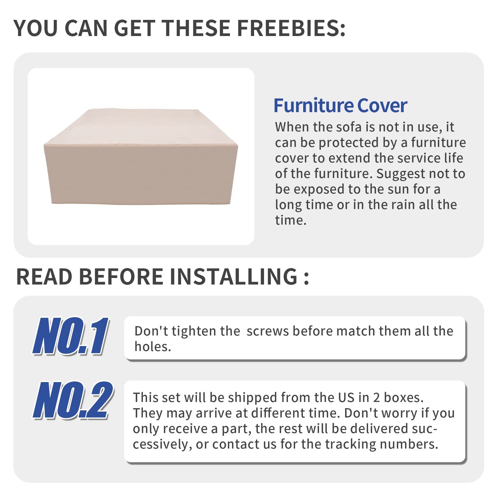 【Furniture】Outdoor PE Wicker Furniture Set 4 Piece Patio Black Rattan Sectional Loveseat Couch Set Conversation Sofa