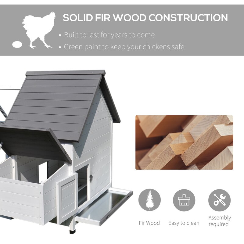 【Pet】Camas Chicken Coop with Chicken Run For Up To 3 Chickens