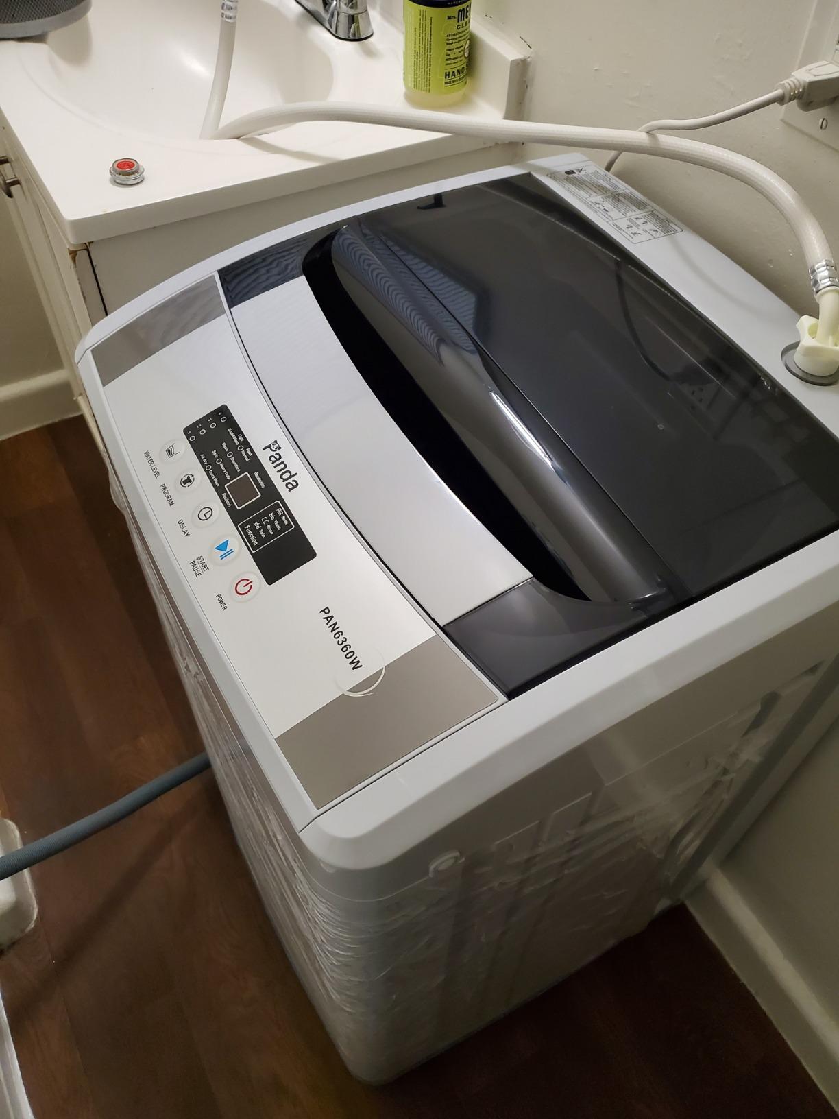 【Appliances】Panda Compact Portable Washing Machine, 1.54 cu.ft, 8 Wash Programs, Top Load Clothes Washer