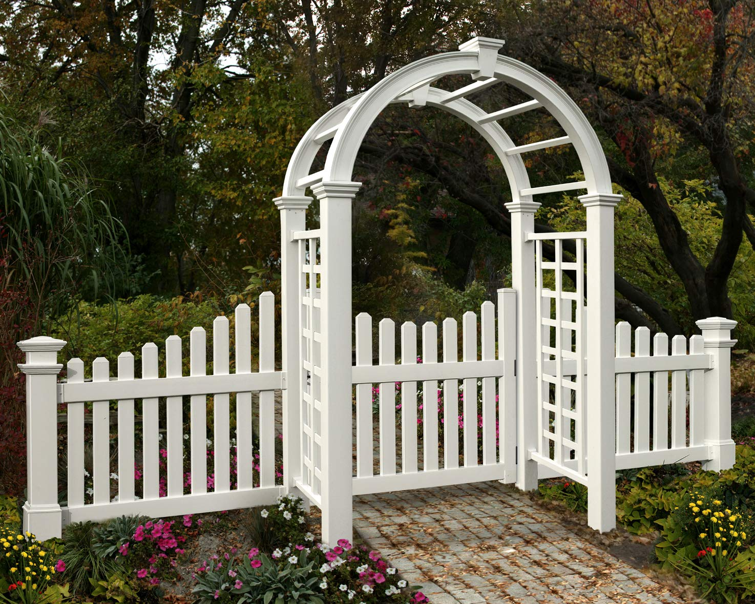 【Home&Garden】New England Nantucket Deluxe Arbor and Cottage Picket Gate