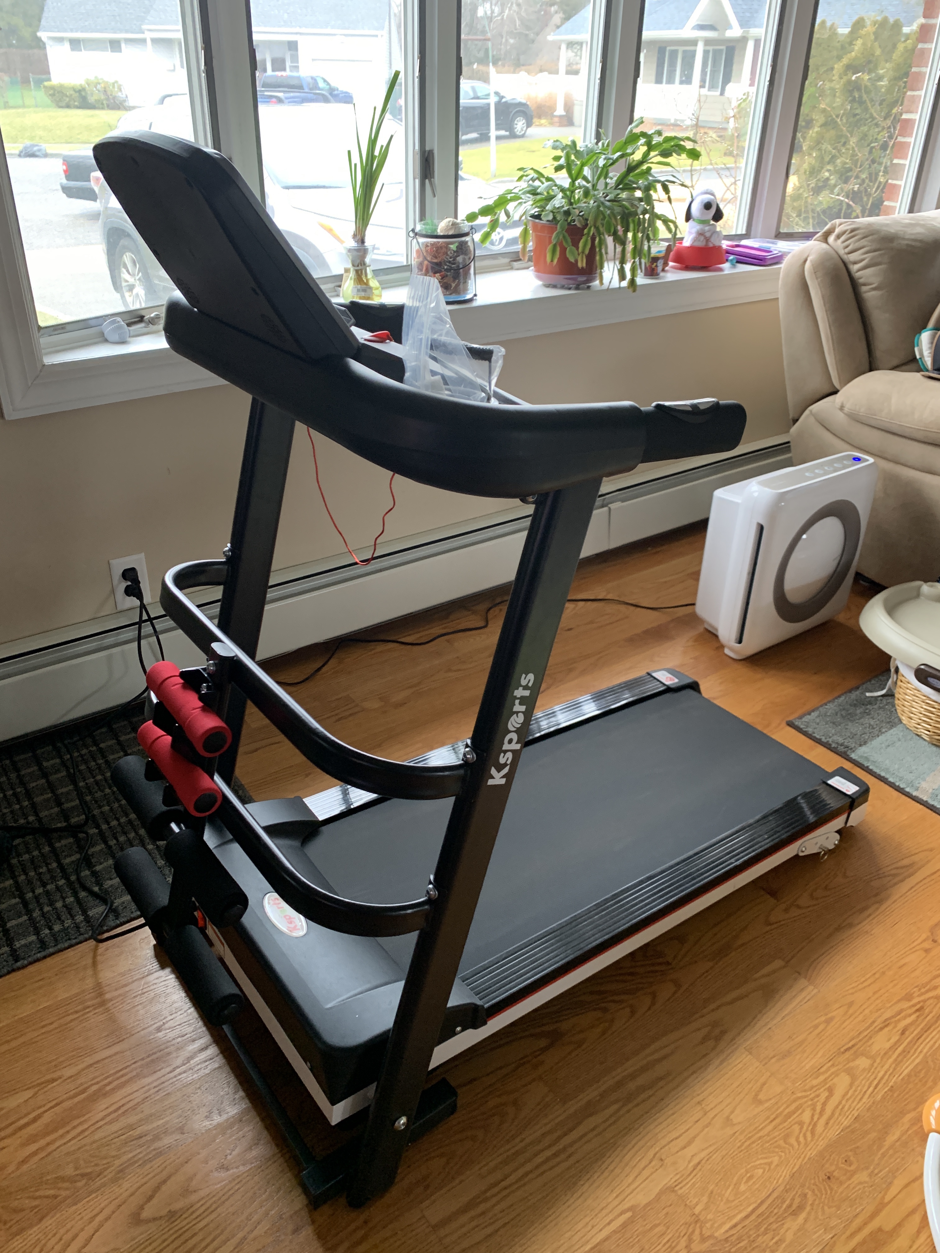 Treadmill Bundle, Electric Folding Incline Treadmill with Auto/Manual Inclineeasy-to-read LCD display with heart-rate sensor on handlebars & fit show smart app