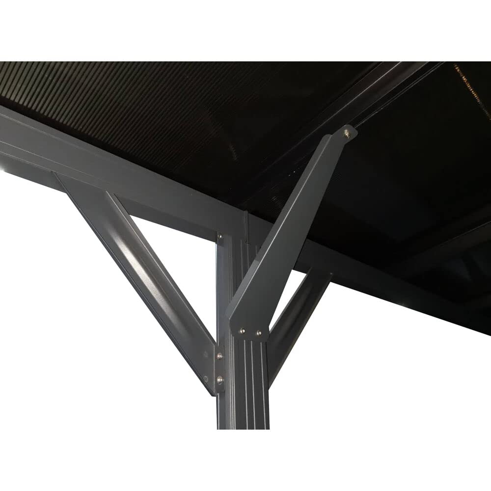 【Home&Garden】19-Ft. x 10-Ft. Aluminum Arch-Roof Carport with Polycarbonate Roof Panels