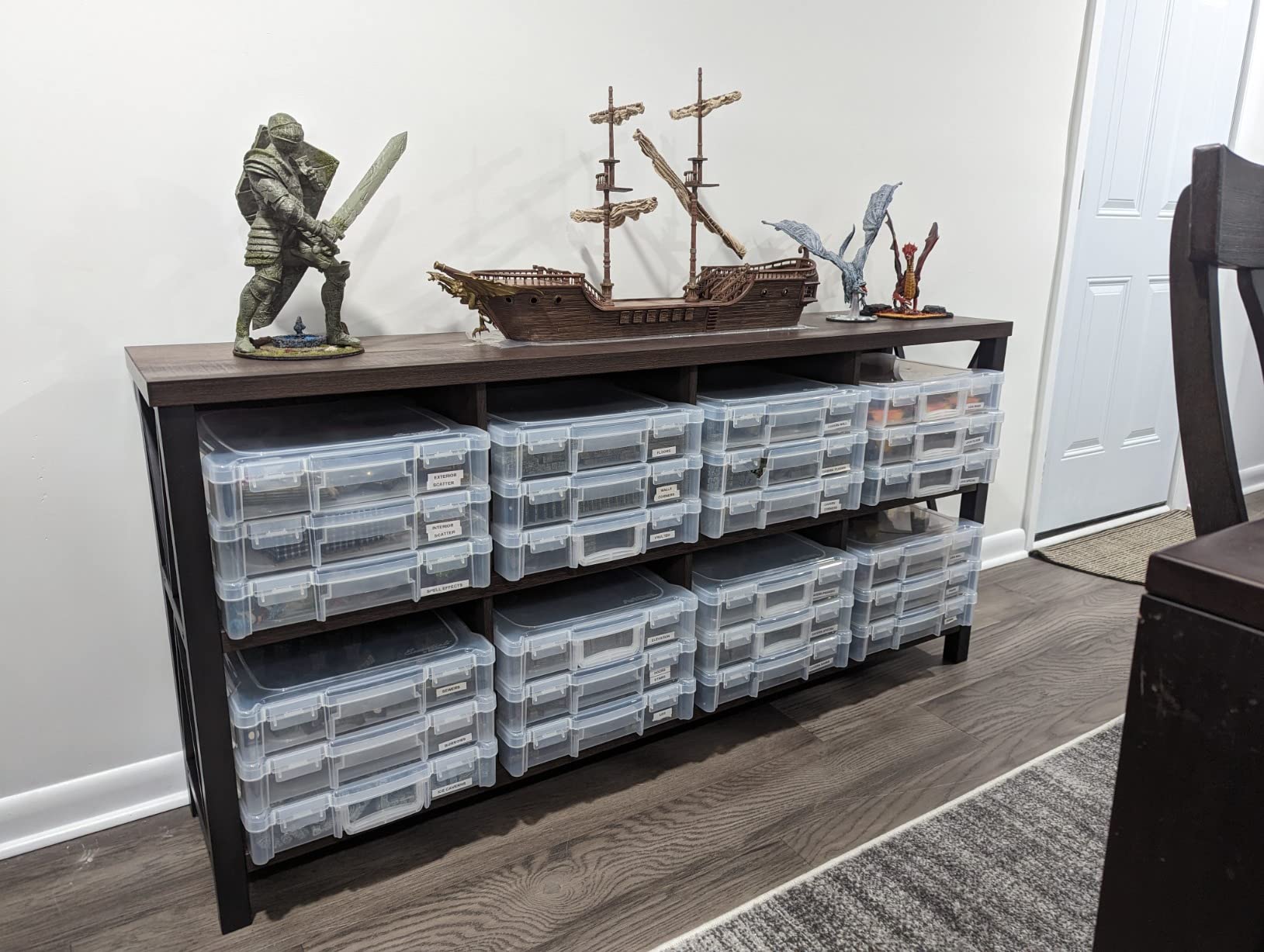 【Furniture】8 Cube Storage Organizer Bookshelf, Rustic Wood Cubby Bookcase, Industrial Horizontal Long Shelf