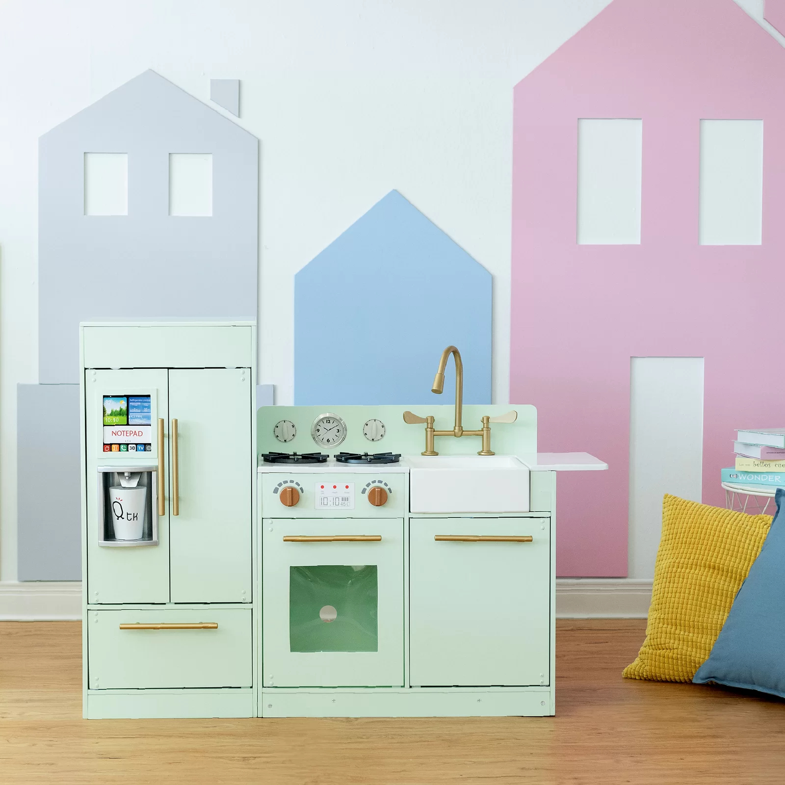 【Baby&Kids】Play Kitchen Toddler Pretend 2 pcs Play Set with Accessories & Ice Maker