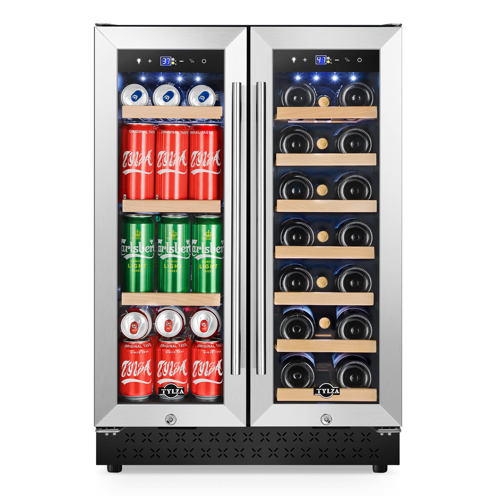 【Appliances】Tylza Beverage Refrigerator 24 Inch, 190 Can Built-in/Freestanding Beverage Cooler Fridge