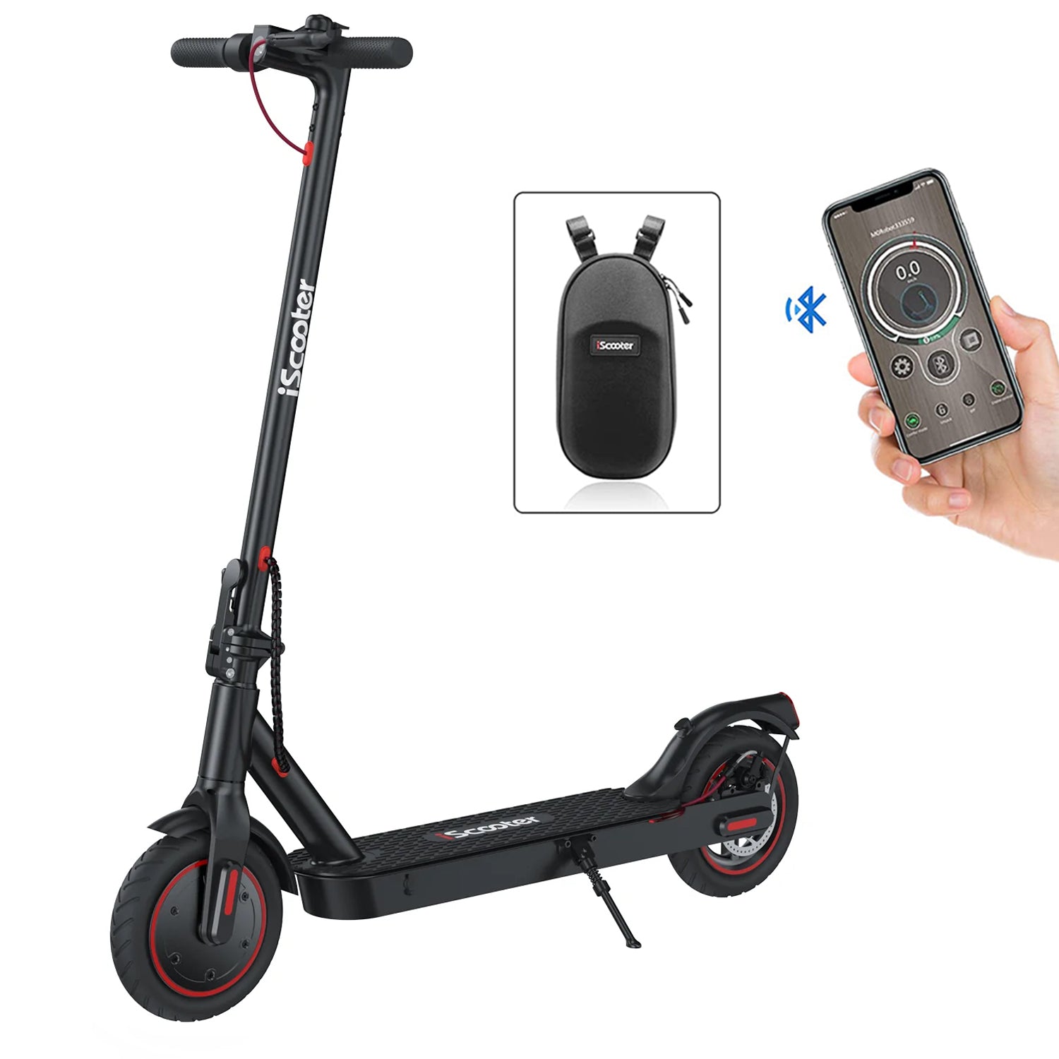 iScooter adult electric scooter, 40-45 km range, 3 speed modes, LCD display, dual brake system