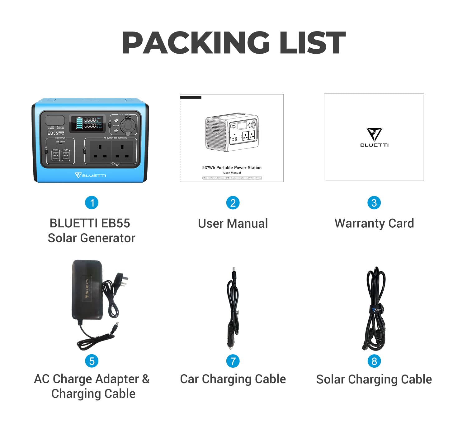 【Appliances】Solar Generator EB55 with SP200 200W Solar Panels Included, 537Wh Portable Power Station