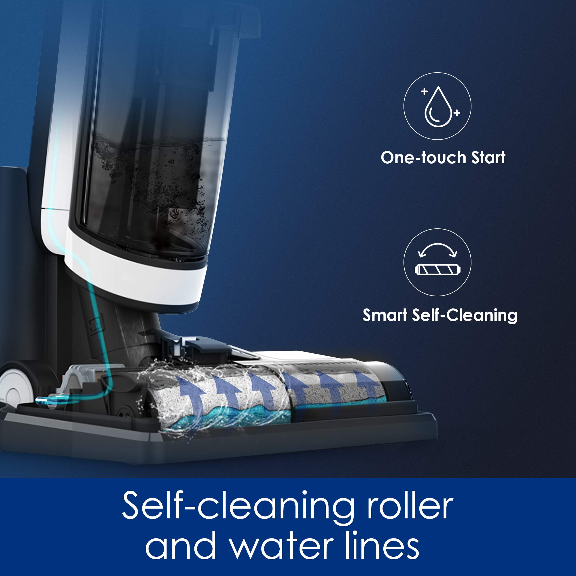 【Appliances】Cordless Hardwood Floors Cleaner, Lightweight Wet Dry Vacuum Cleaners with Smart System