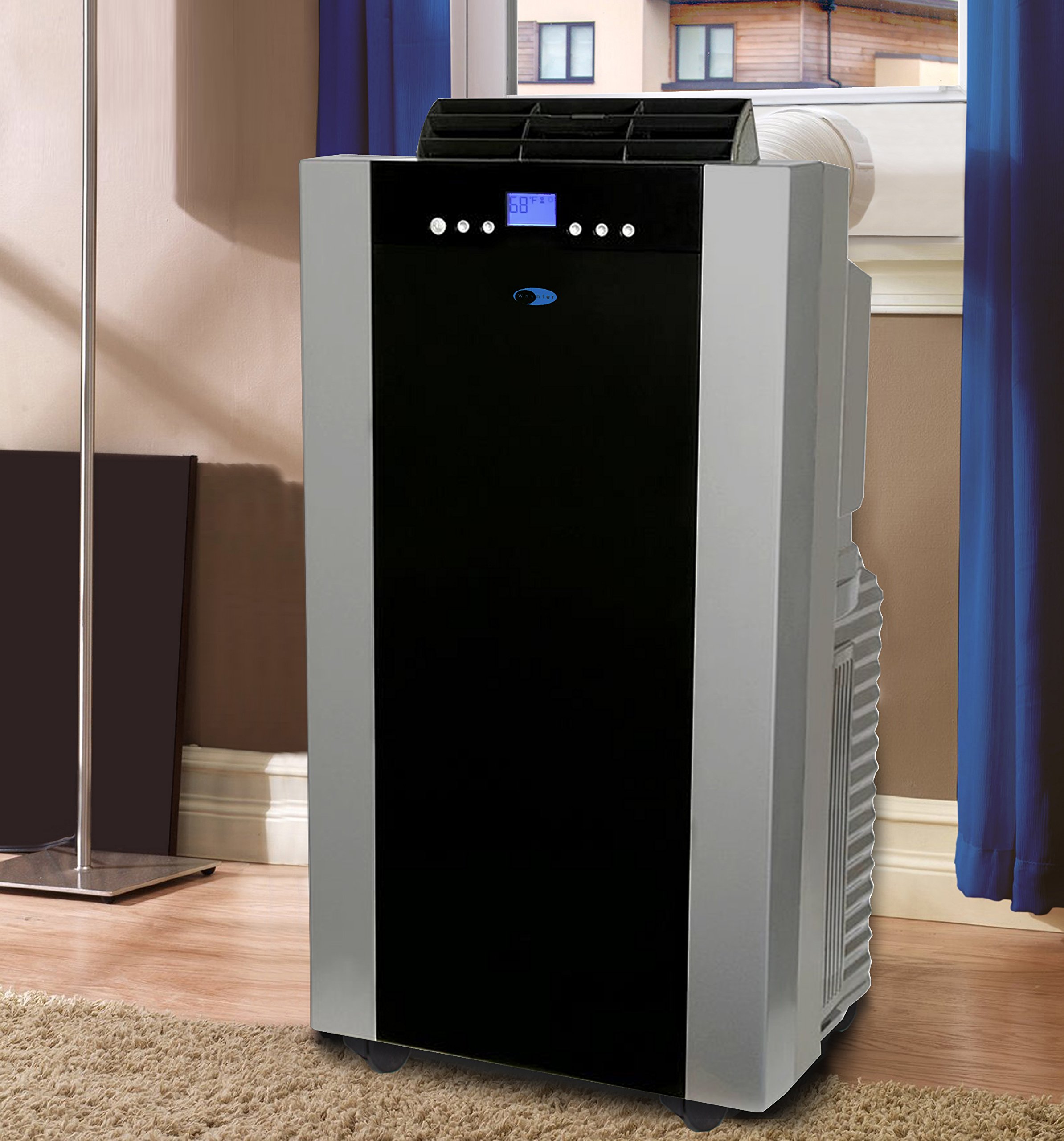 【Appliances】14,000 BTU Dual Hose Portable Air Conditioner with Dehumidifier & Fan for Rooms Up to 500 Square Feet