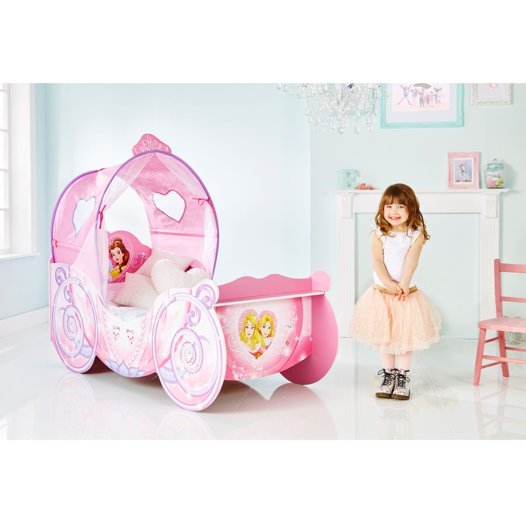 【Furniture】Princess Carriage Kids Toddler Bed by HelloHome, Pink, 160x87.5x136 cm