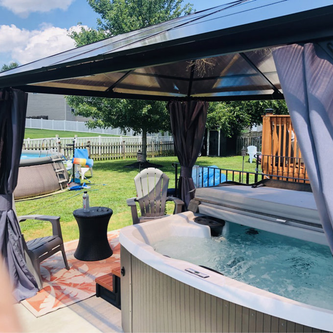 【Sports&Outdoors】Lifesmart Spas Leganza 6 - Person 90 - Jet Rectangular Hot Tub with Ozonator