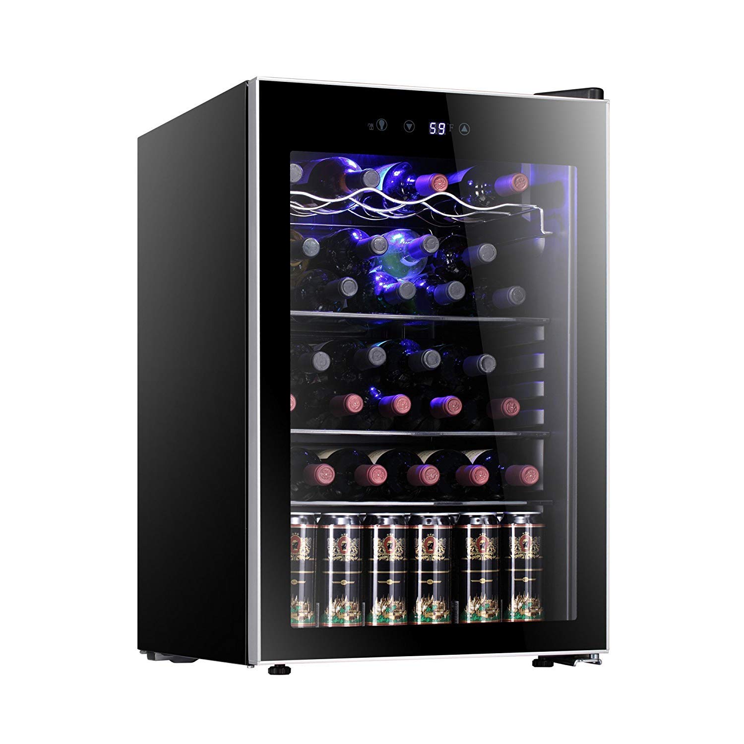 Antarctic Star 26 Bottle Wine Cooler/Cabinet Beverage Refrigerator Mini Wine Cellar Beer Soda