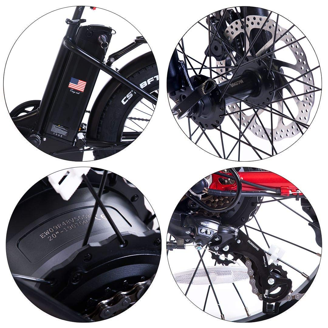 【Sports&Outdoors】Adult Step-Over & Step-Thru Folding Fat Tire E-Bike Mountain Electric Bicycle