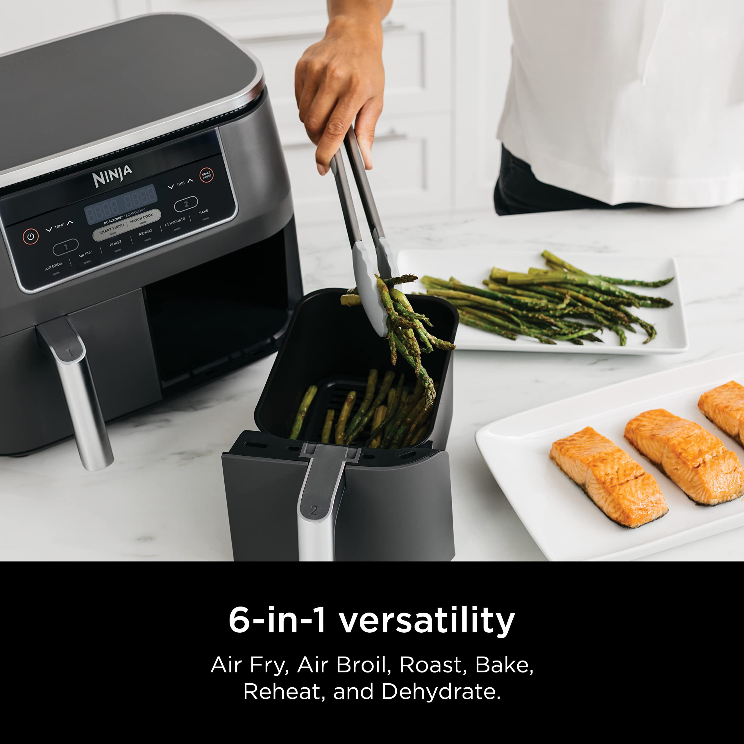 【Electronics】【BS】Ninja DZ201 Foodi 8 Quart 6-in-1 DualZone 2-Basket Air Fryer with 2 Independent Frying Baskets