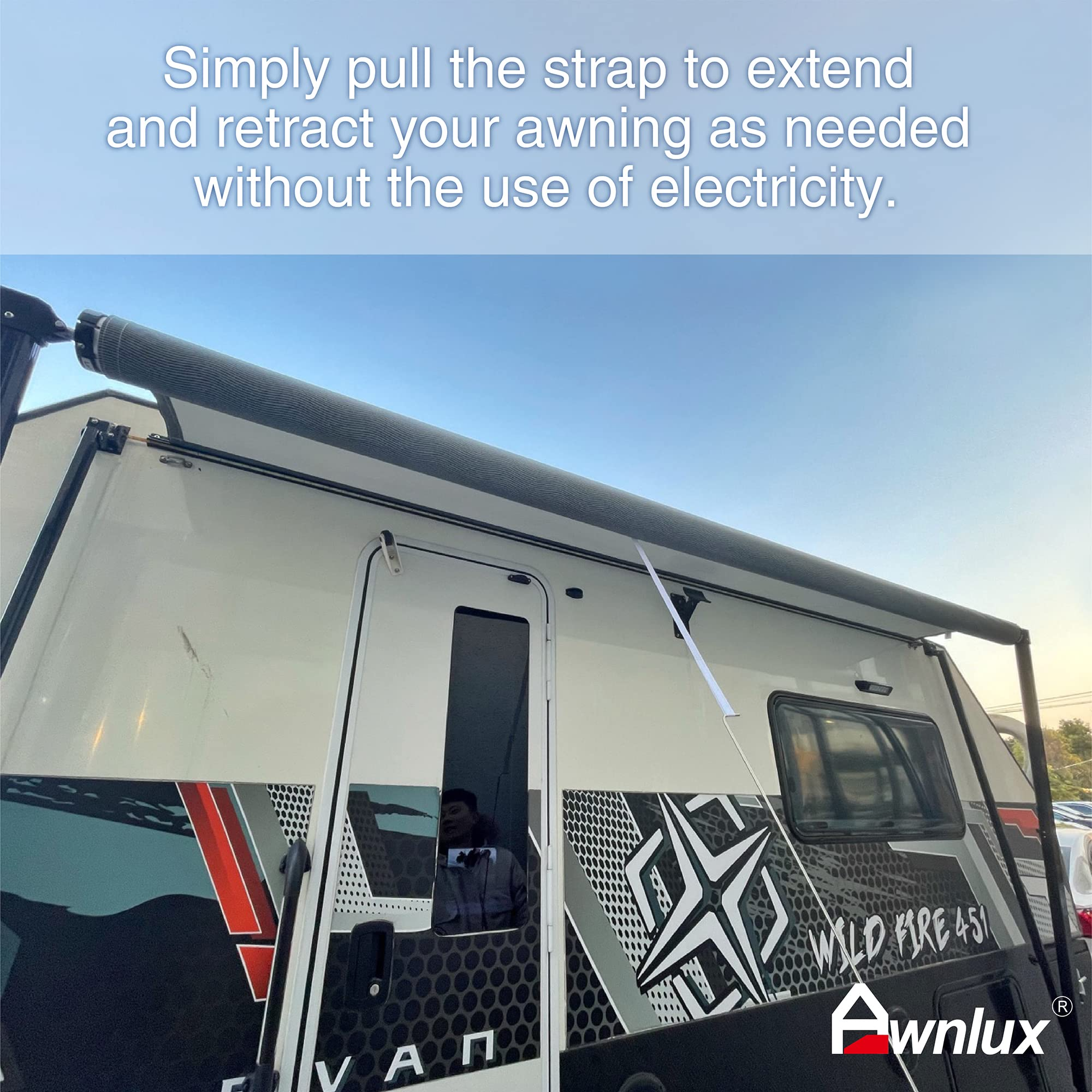 【Sports&Outdoors】Manual Modular Retractable RV Awning Full Set Assemblies - RV Trailer Awning for Home or Camper