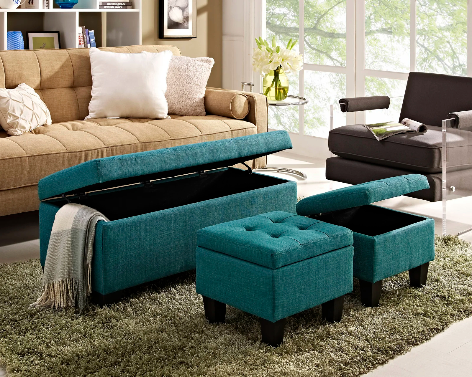 【Furniture】Edyth Upholstered Storage Ottoman