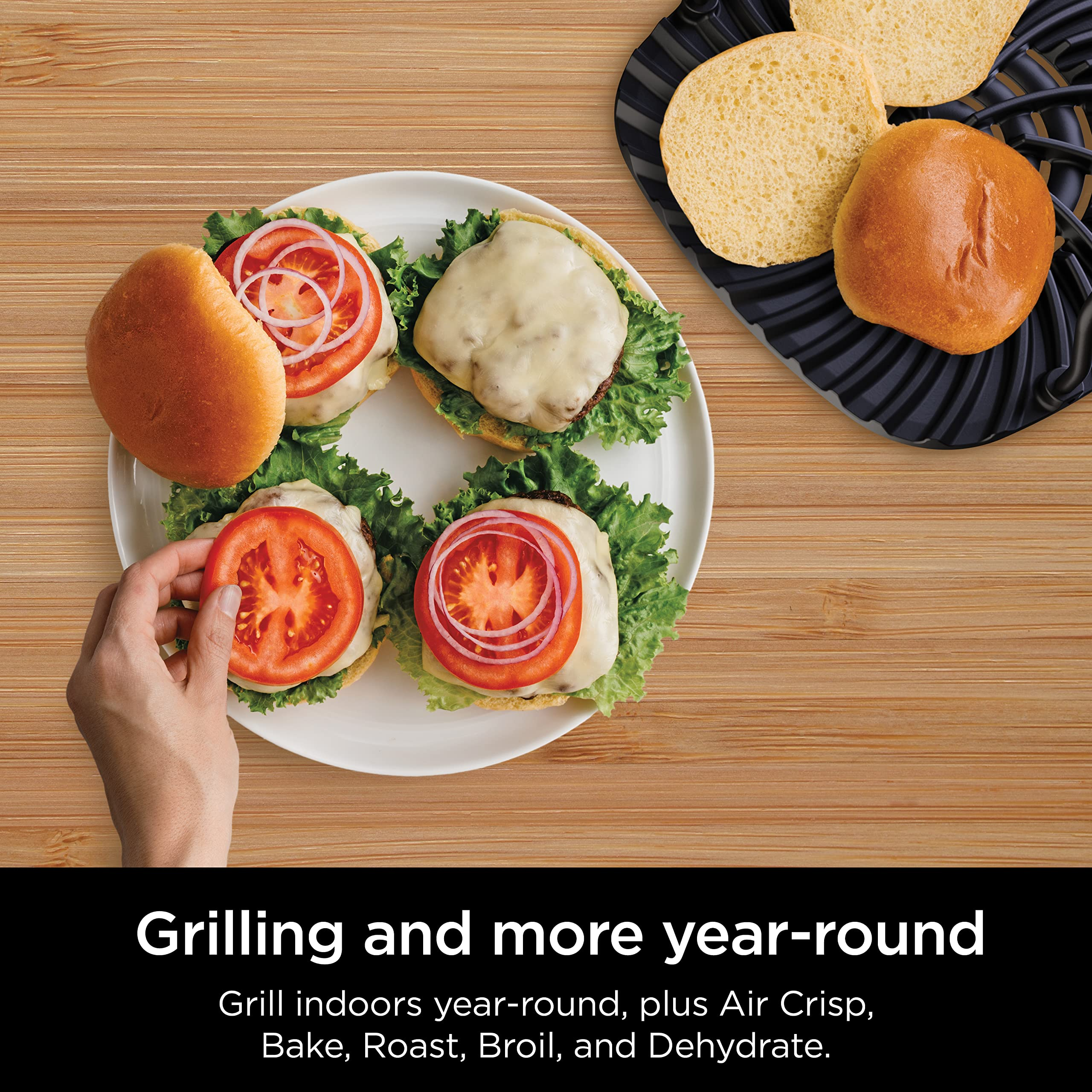 【Appliances】Ninja EG201 Foodi 6-in-1 Indoor Grill with Air Fry, Roast, Bake, Broil & Dehydrate