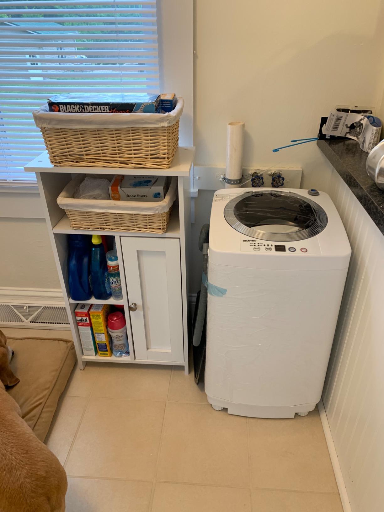 【Appliances】Giantex Portable Washing Machine, Full Automatic Washer & Dryer Combo with Built-in Pump Drain