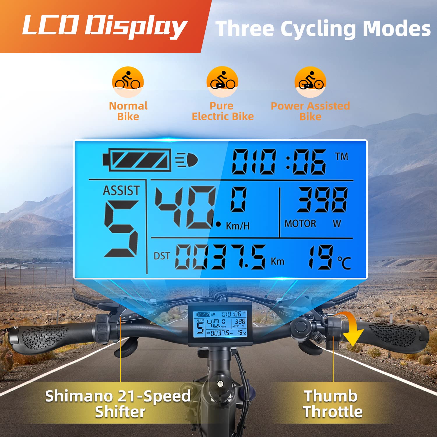 【Sports&Outdoors】Electric Bike 750W 48V Mountain Ebikes 26