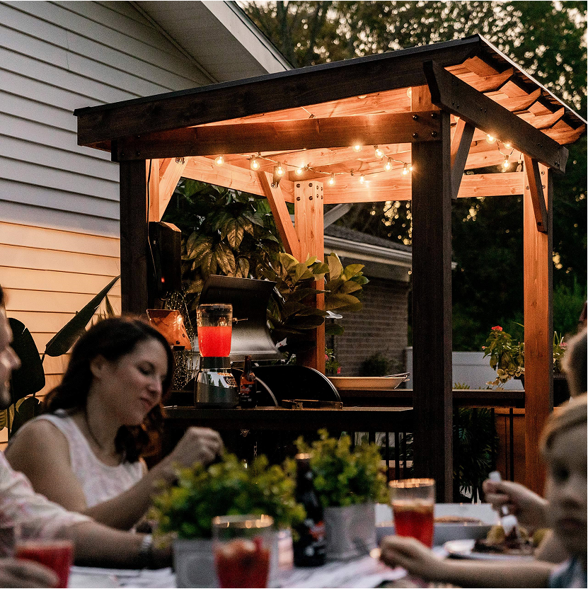 【Home&Garden】Saxony Wooden Grill Gazebo