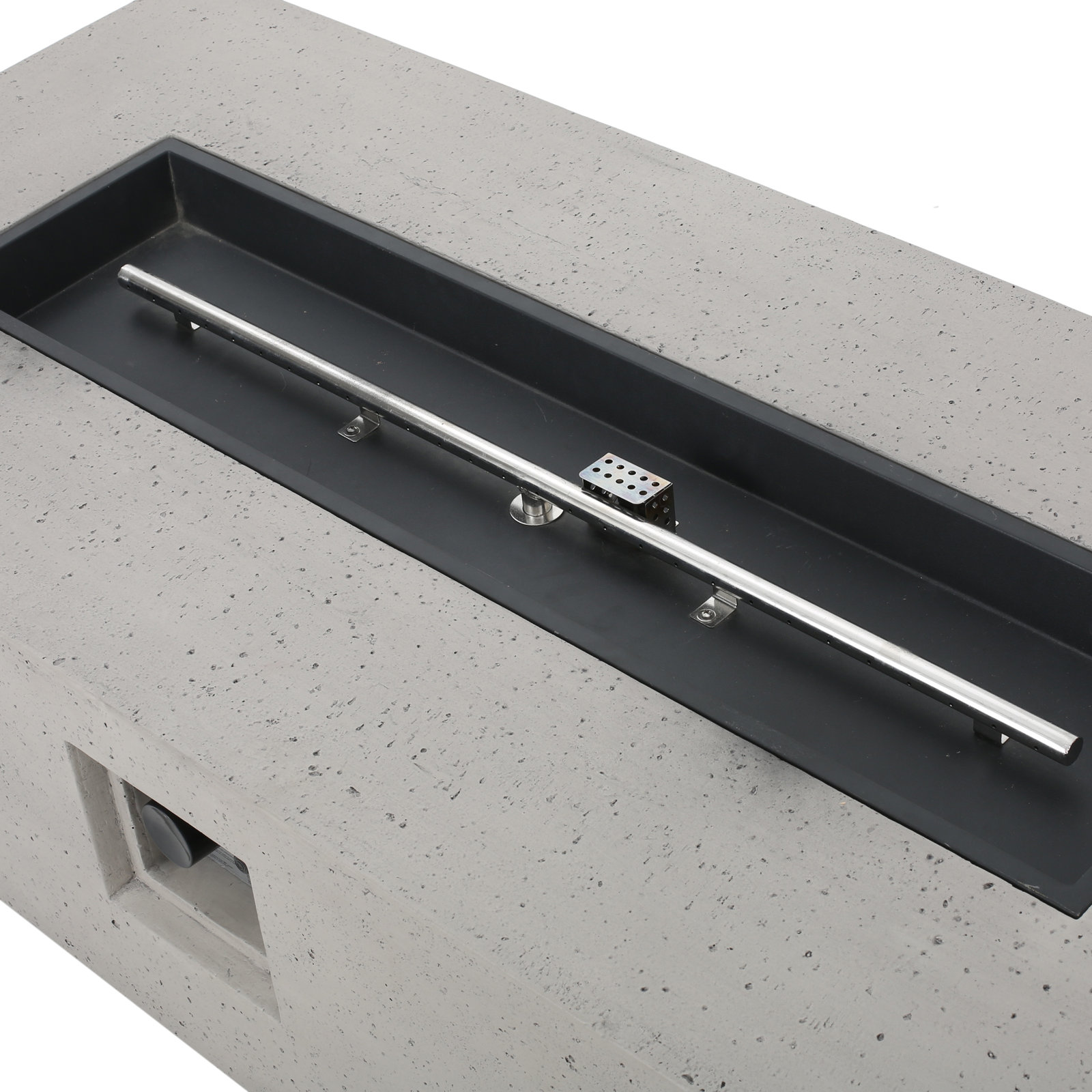 【Sports&Outdoors】Belle 15'' H x 56'' W Concrete Propane Outdoor Fire Pit Table