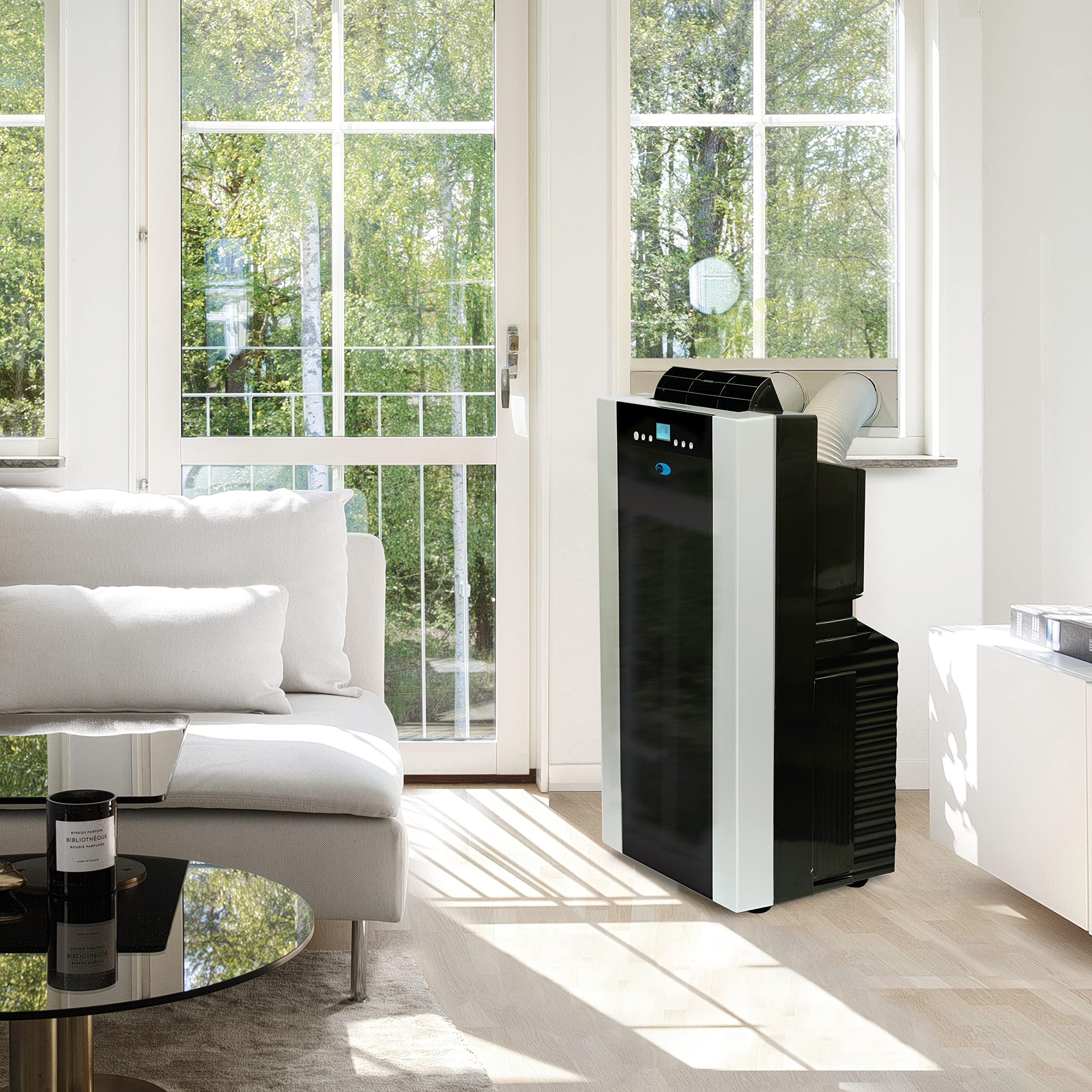 【Appliances】14,000 BTU Dual Hose Portable Air Conditioner with Dehumidifier & Fan for Rooms Up to 500 Square Feet