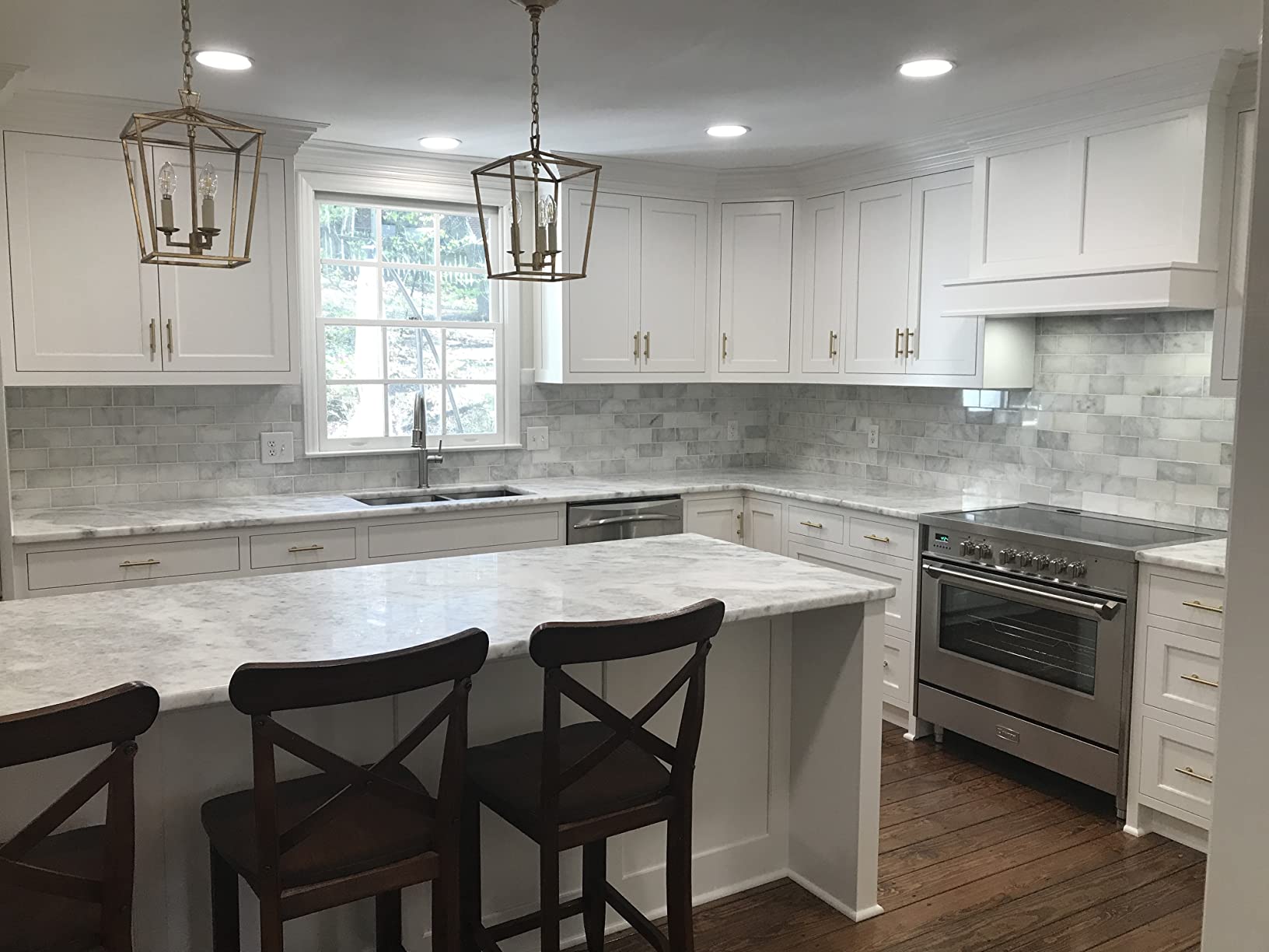 【Appliances】36 Inch 5.0 Cu Ft Electric Range Oven 5 Burners Dual Center Element Black Ceramic Cooktop Convection