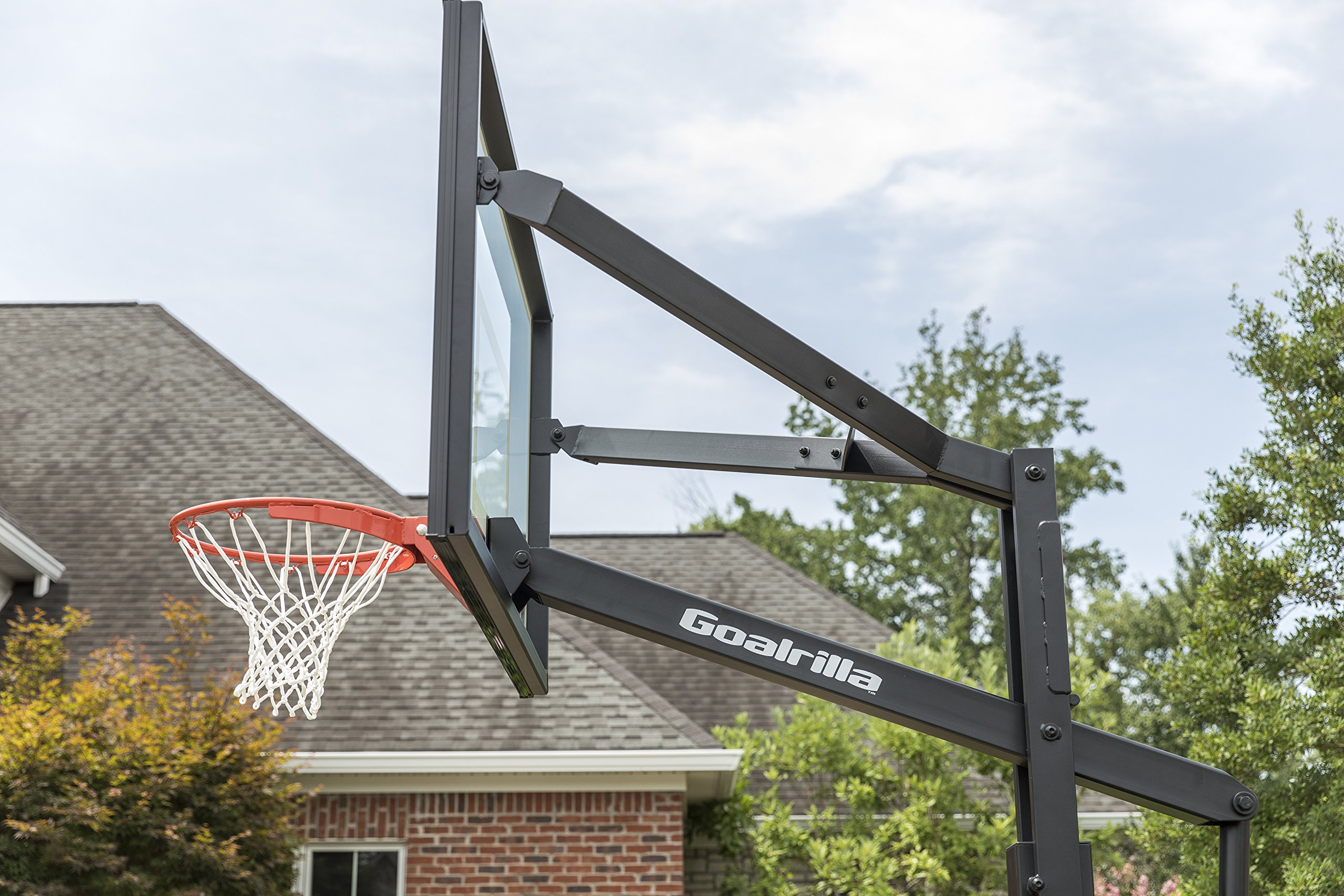 【Sports&Outdoors】Goalrilla FT Series Basketball Hoops with Tempered Glass Basketball Backboard, Black Anodized Frame