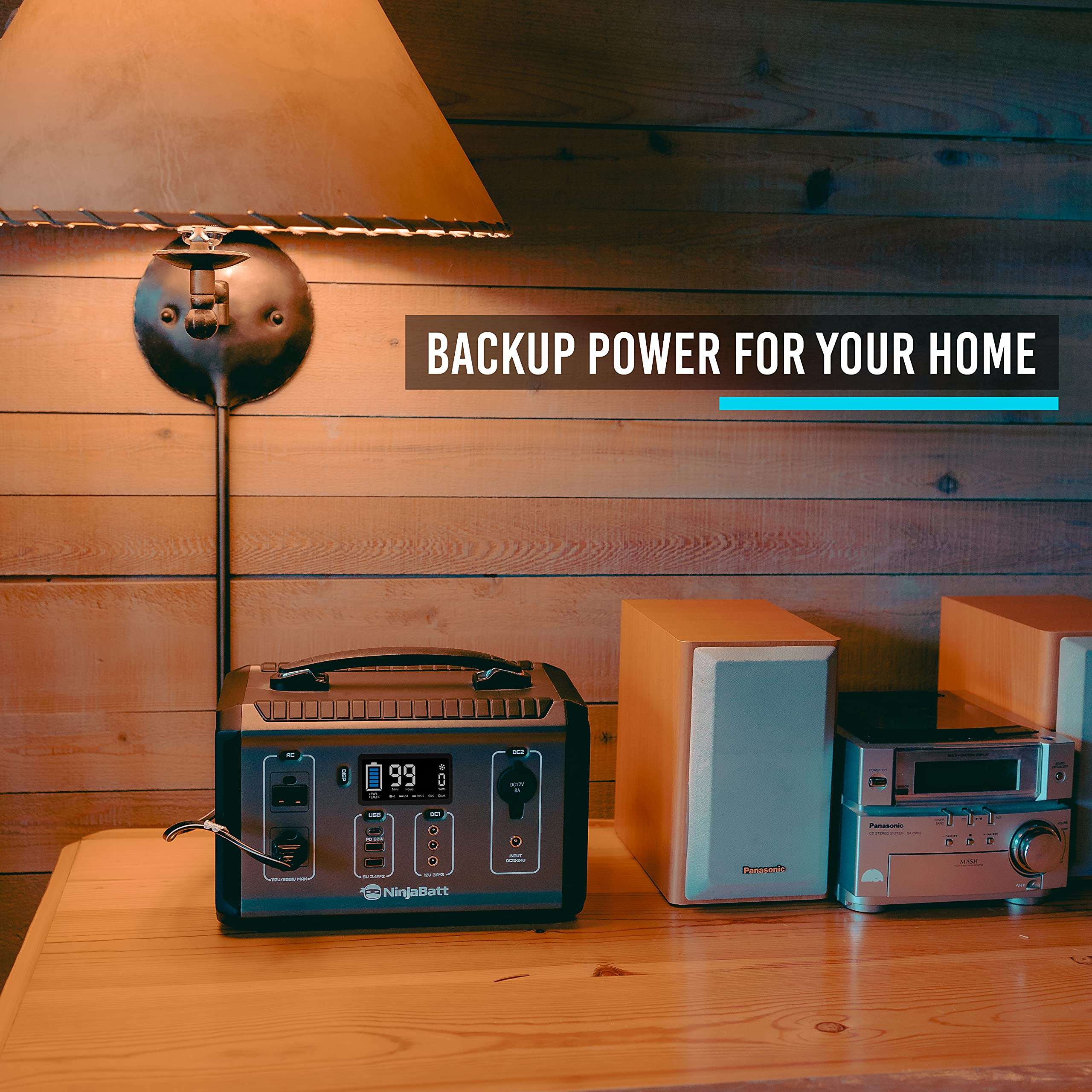 【Appliances】500W Portable Power Station, 560Wh Battery Solar Generator with Pure Sine Wave AC Outlet