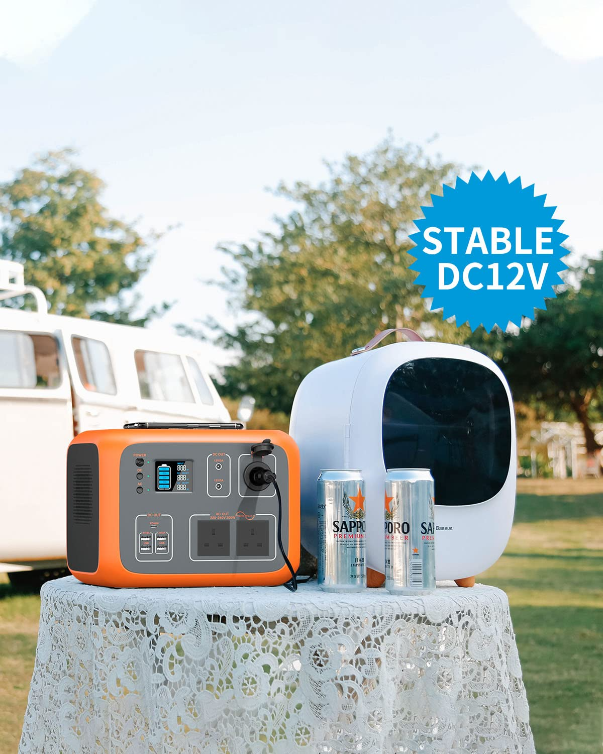 【Appliances】Portable Power Station 500Wh Solar Generator 300W/230V AC Output, Wireless Charging