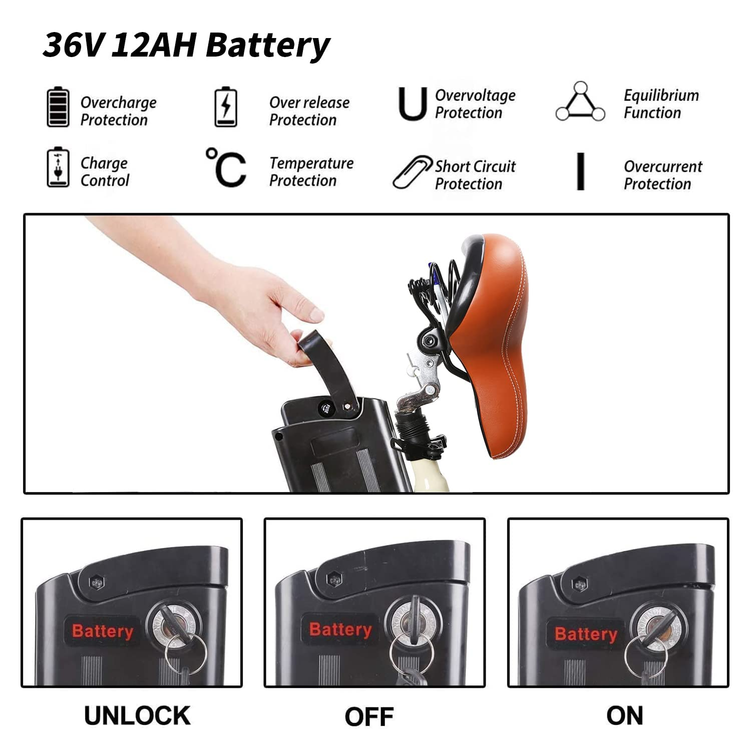 【Sports&Outdoors】Electric Bike for Adult 350W Ebike 18-22MPH 45-60 Miles 26