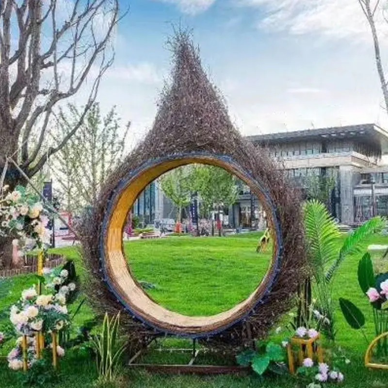 【Home&Garden】Shooting props outdoor creative swing rattan bird's nest chair landing