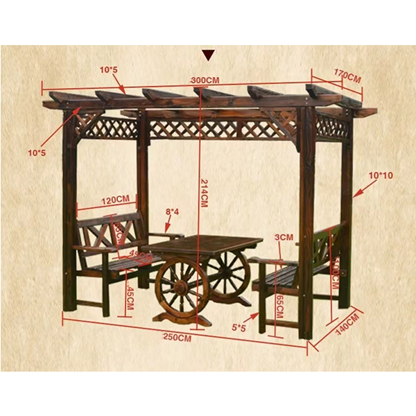 【Home&Garden】Outdoor courtyard log cabin pavilion