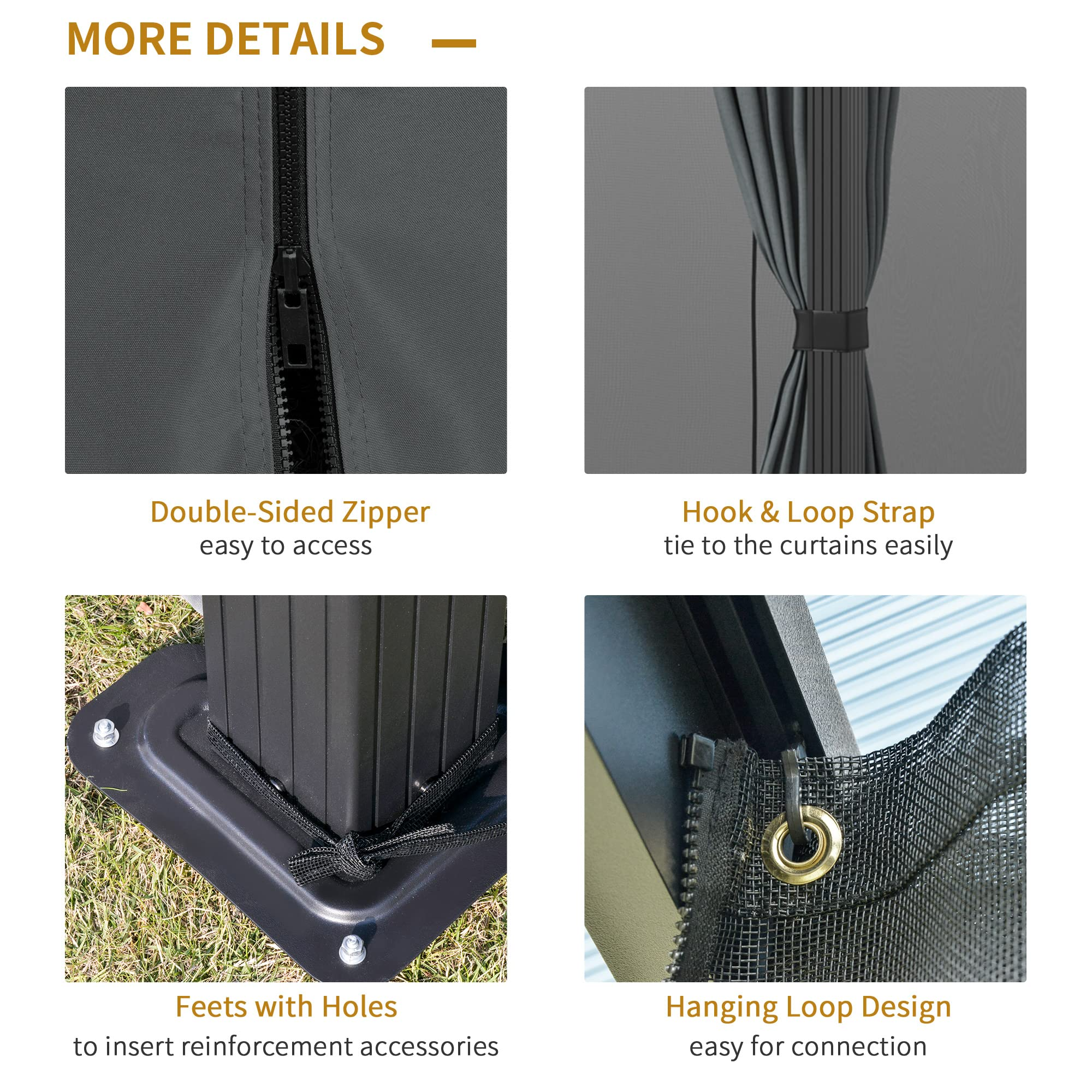 【Gazebo】10'x10', See Through Double Vented Roof, UV & Waterproof Polycarbonate Hardtop Cover